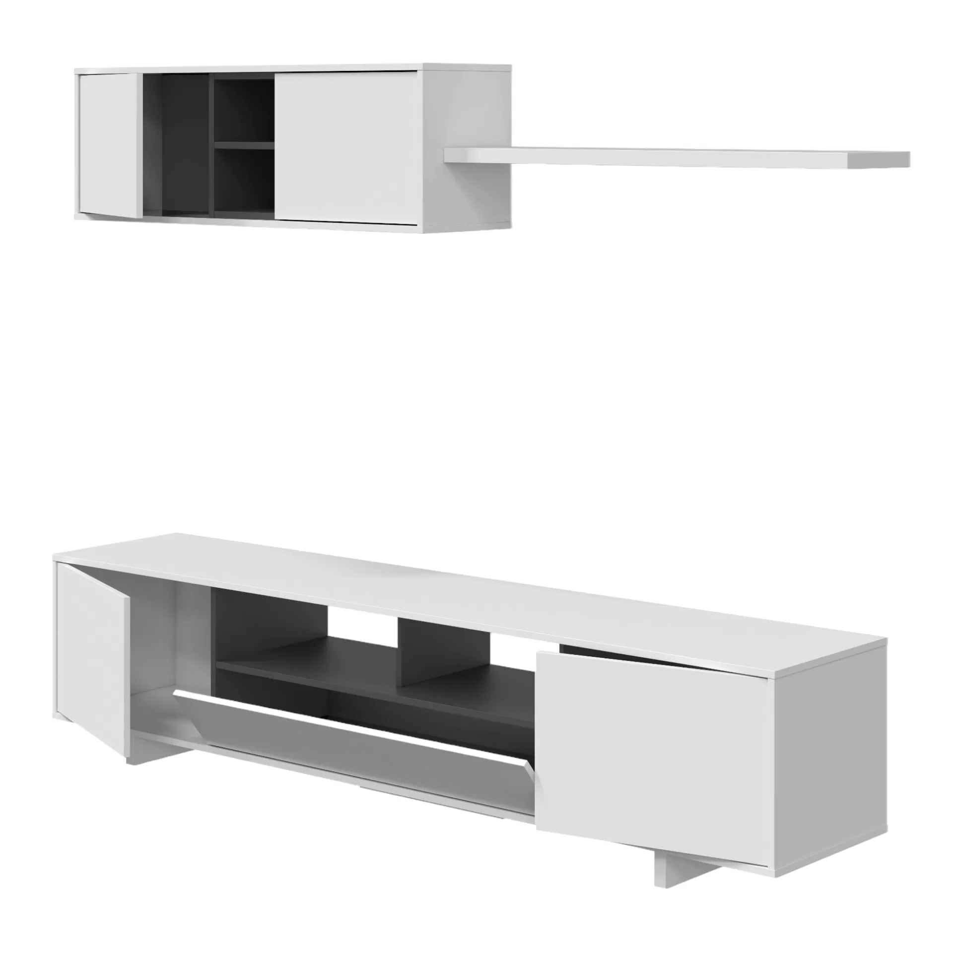 Dmora Pareti Attrezzate<Parete attrezzata Angora, 260x41h46 cm,