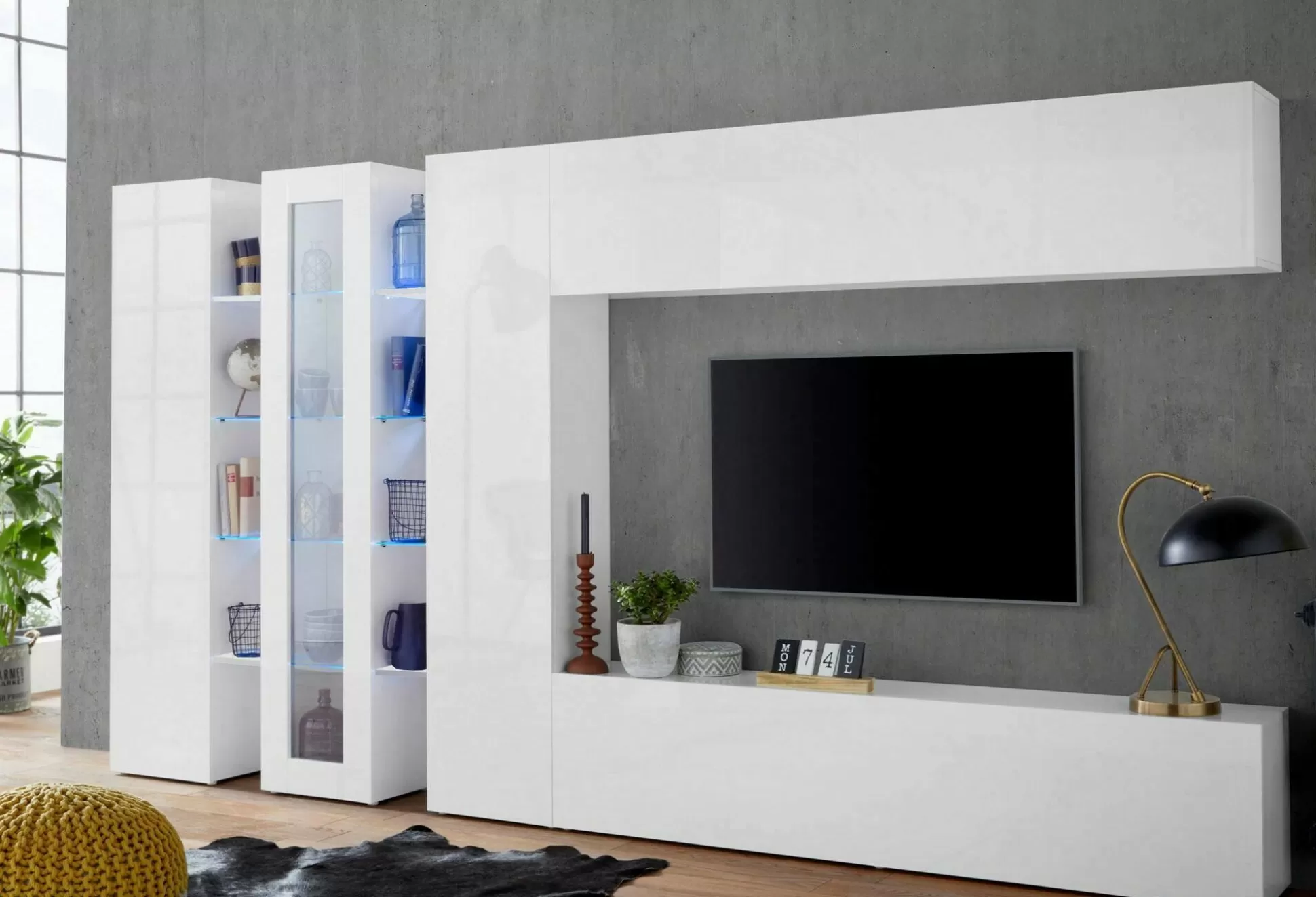 Dmora Pareti Attrezzate<Parete attrezzata Arkan, cm 340x30h180,