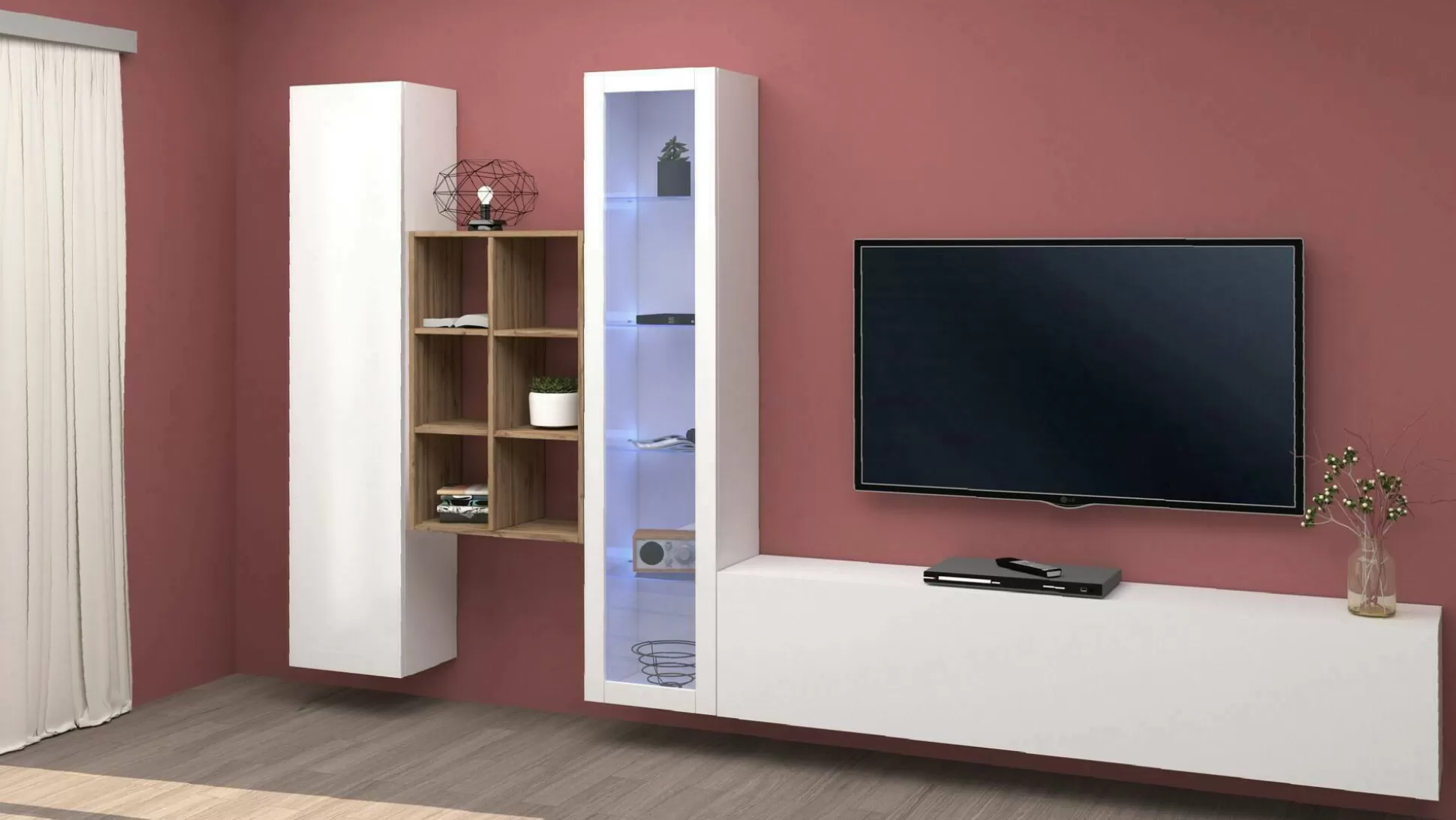 Dmora Pareti Attrezzate<Parete attrezzata Ausonia, cm 320x30h180,