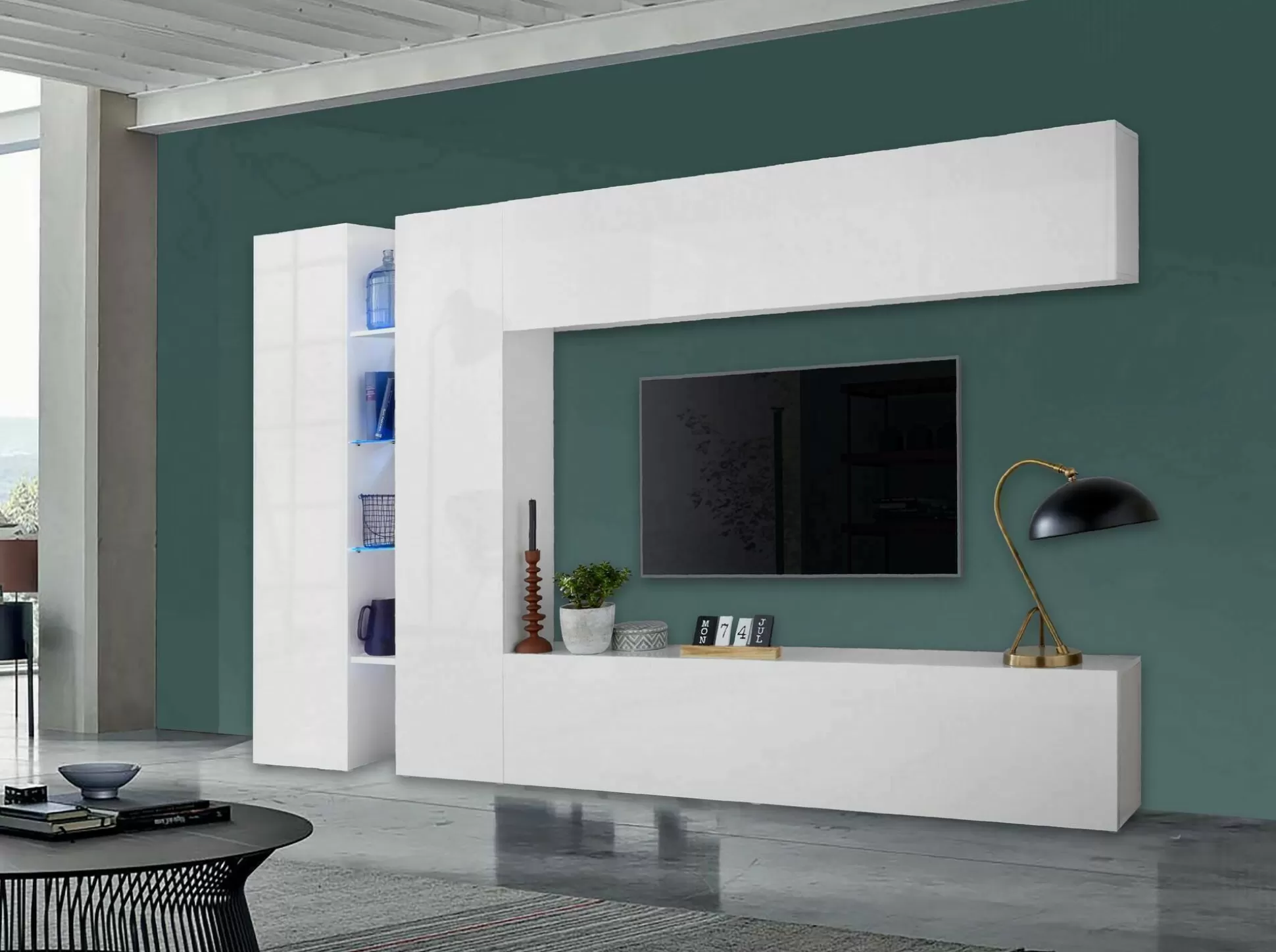 Dmora Pareti Attrezzate<Parete attrezzata Enstatite, cm 280x30x180,