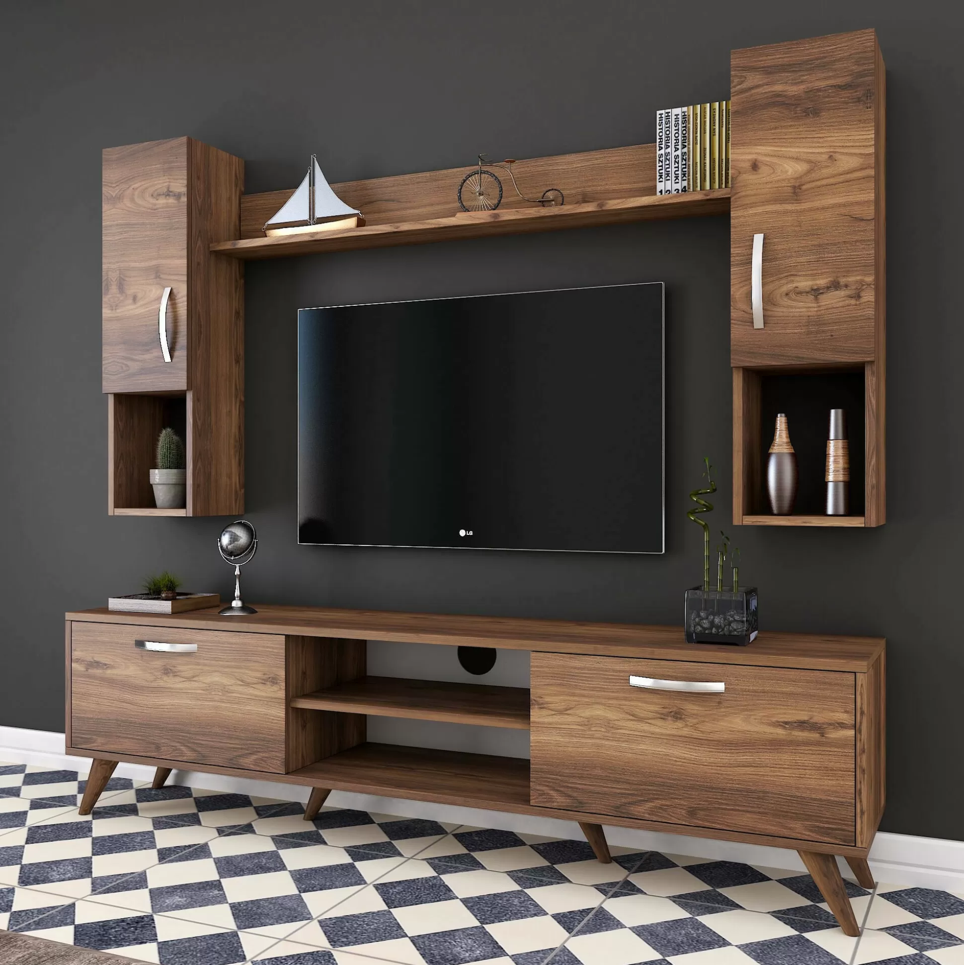 Dmora Pareti Attrezzate<Parete attrezzata Tino, 180x35 h49 cm,
