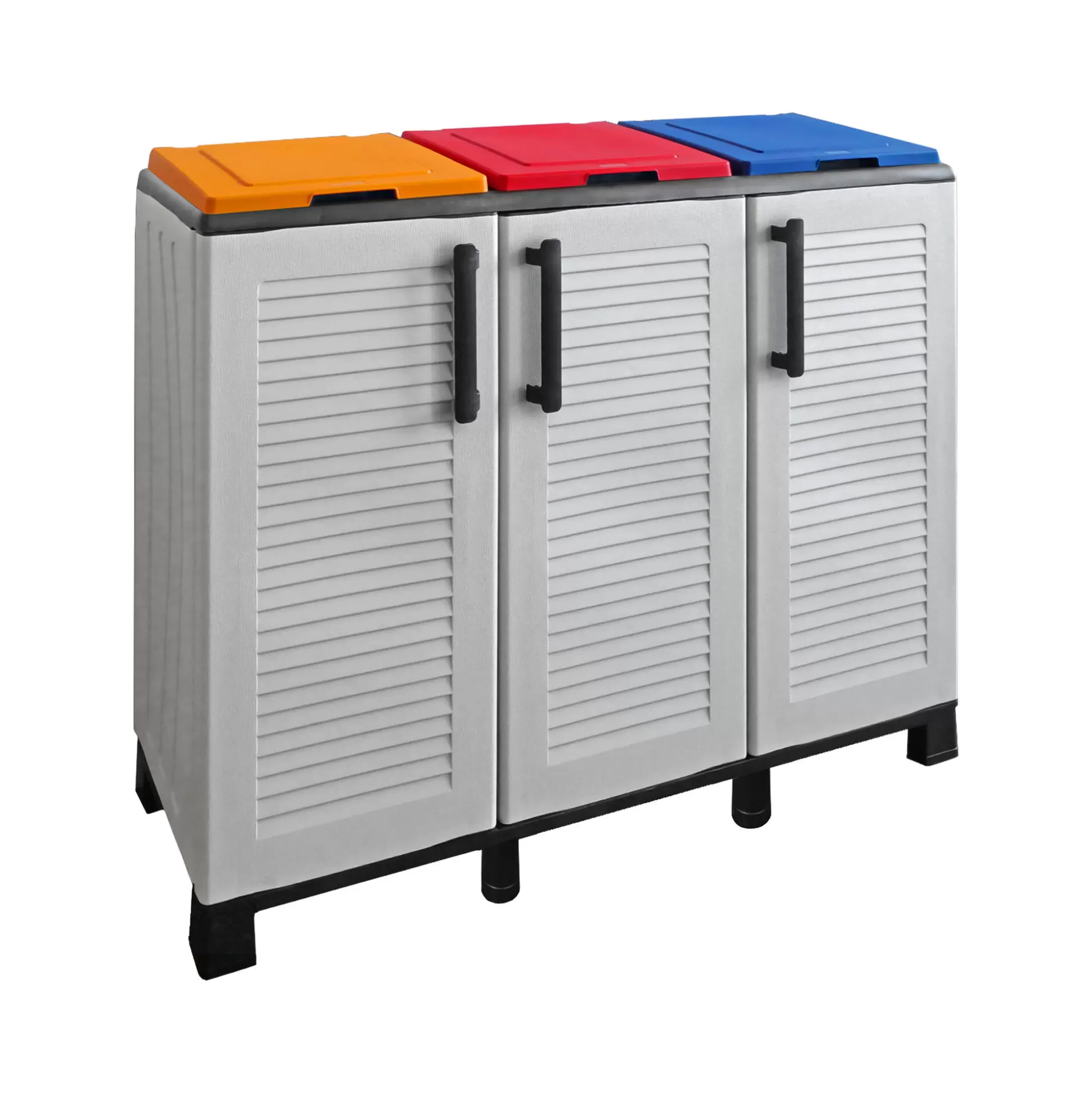 Dmora Pattumiere<Pattumiera Apix, 102x37h90 cm, Grigio chiaro e Multicolore