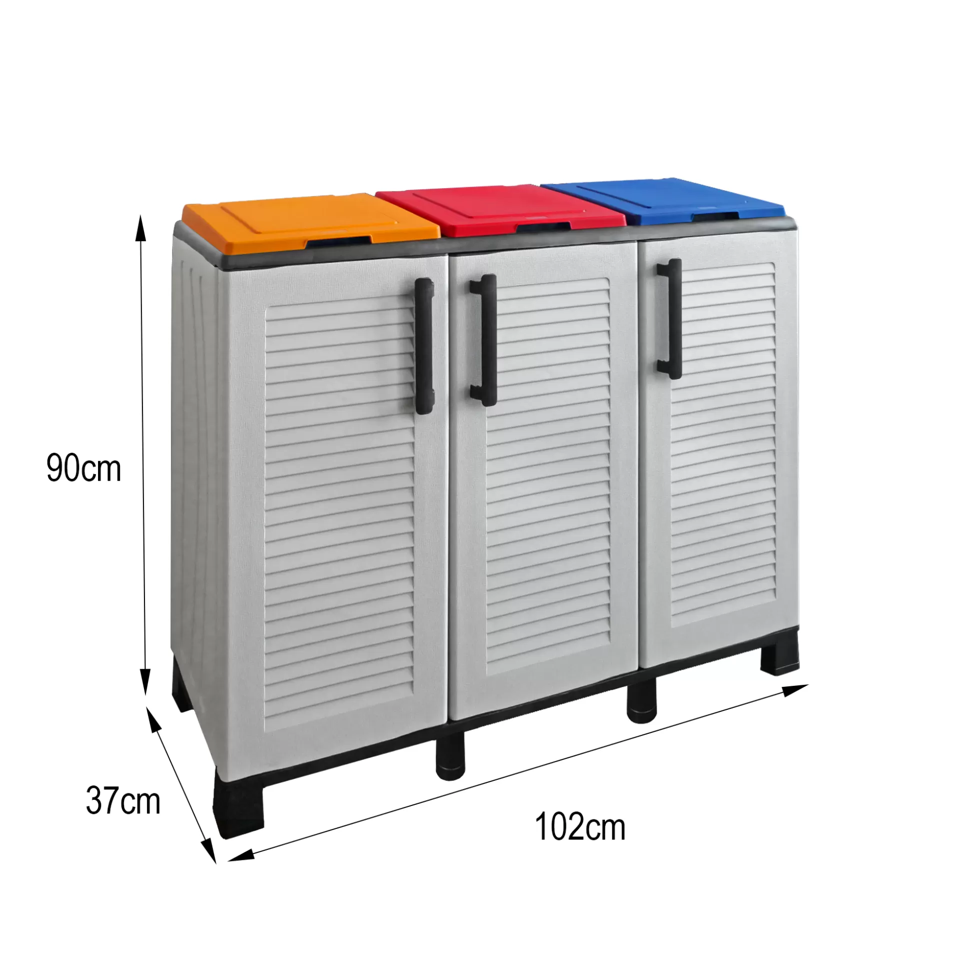 Dmora Pattumiere<Pattumiera Apix, 102x37h90 cm, Grigio chiaro e Multicolore