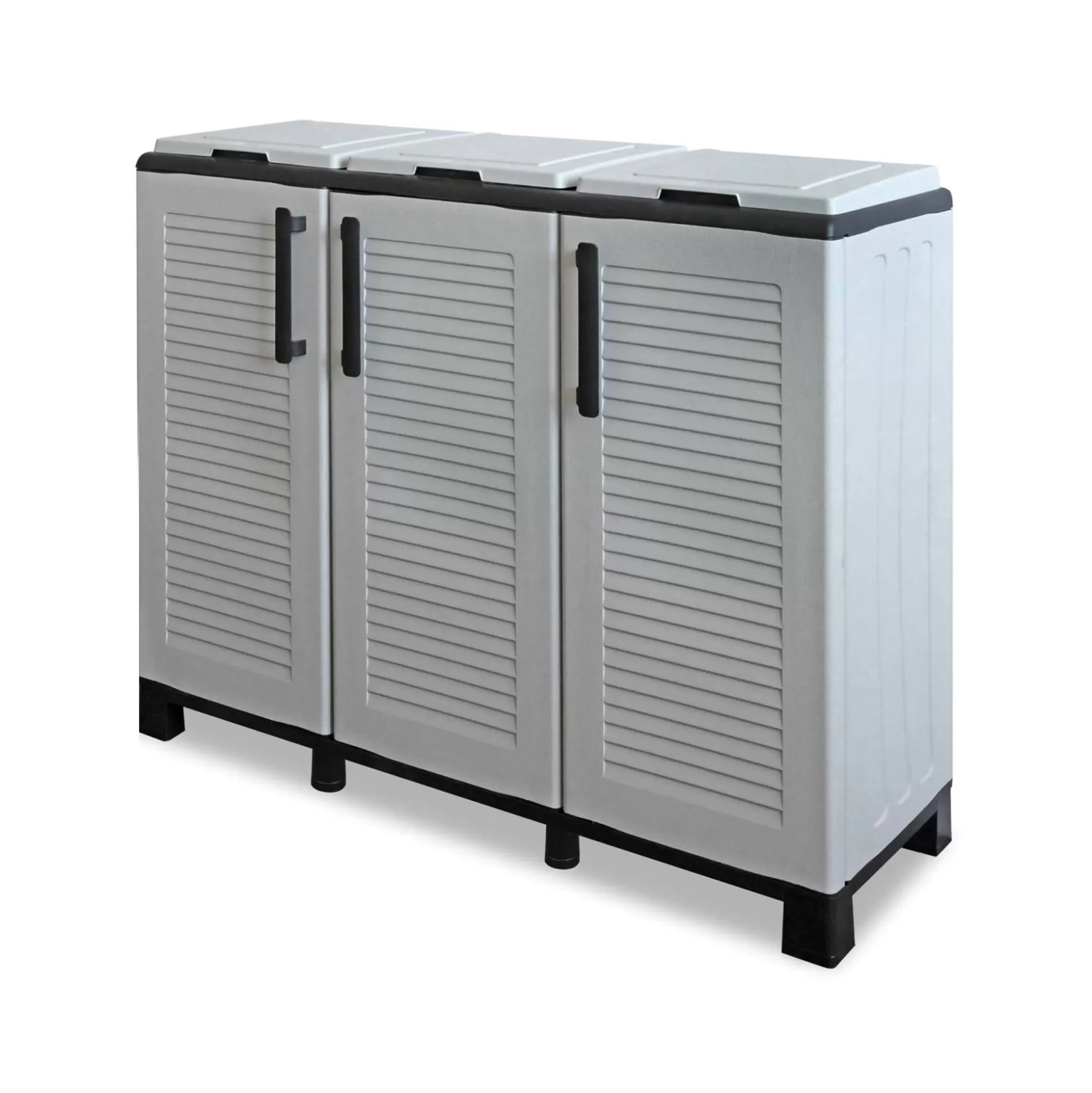 Dmora Pattumiere<Pattumiera Apix, 102x37h90 cm, Grigio chiaro e Nero