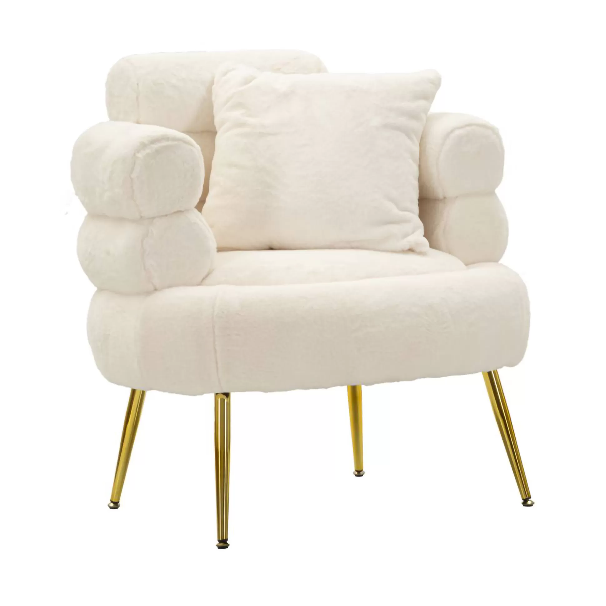 Dmora Poltrone<Poltrona Castagna, 78x68 h85 cm, Bianco e Oro