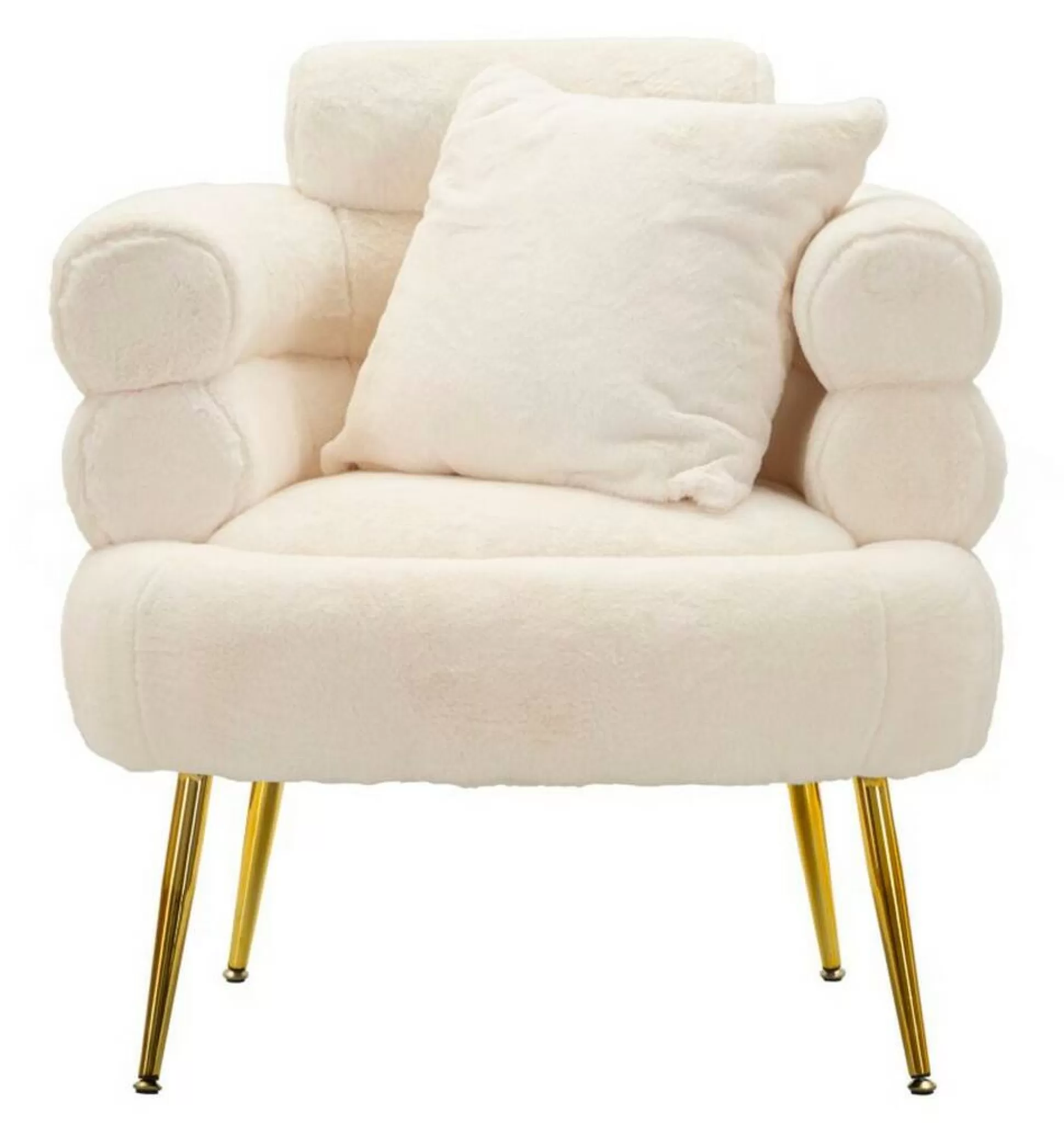 Dmora Poltrone<Poltrona Castagna, 78x68 h85 cm, Bianco e Oro