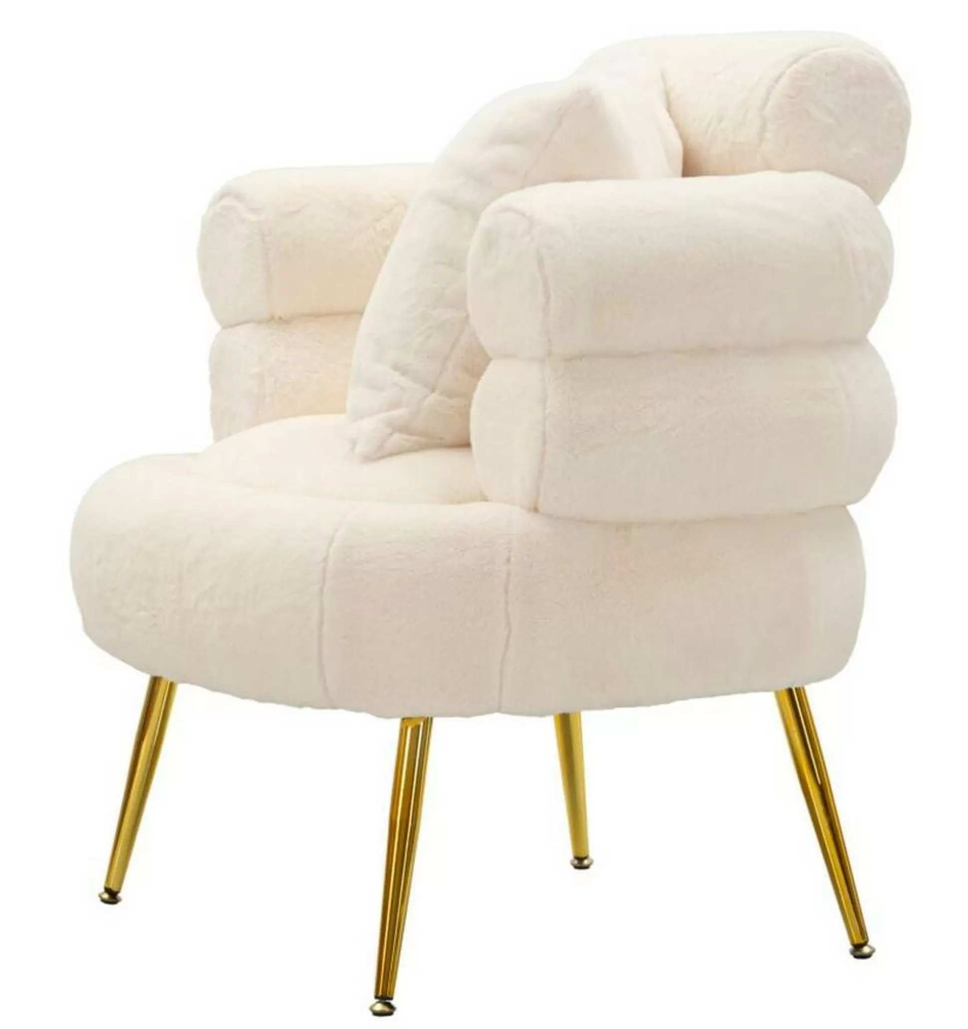 Dmora Poltrone<Poltrona Castagna, 78x68 h85 cm, Bianco e Oro