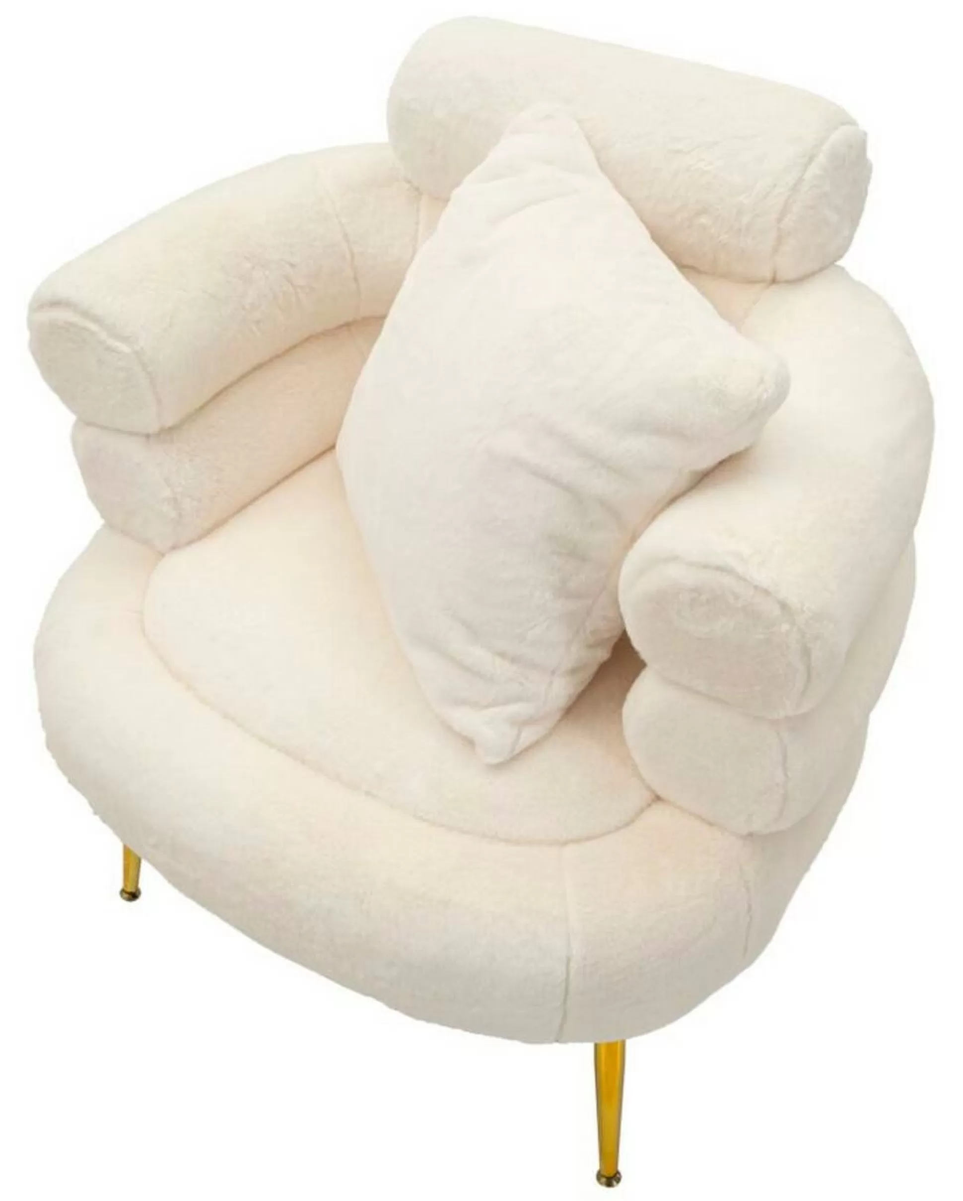 Dmora Poltrone<Poltrona Castagna, 78x68 h85 cm, Bianco e Oro