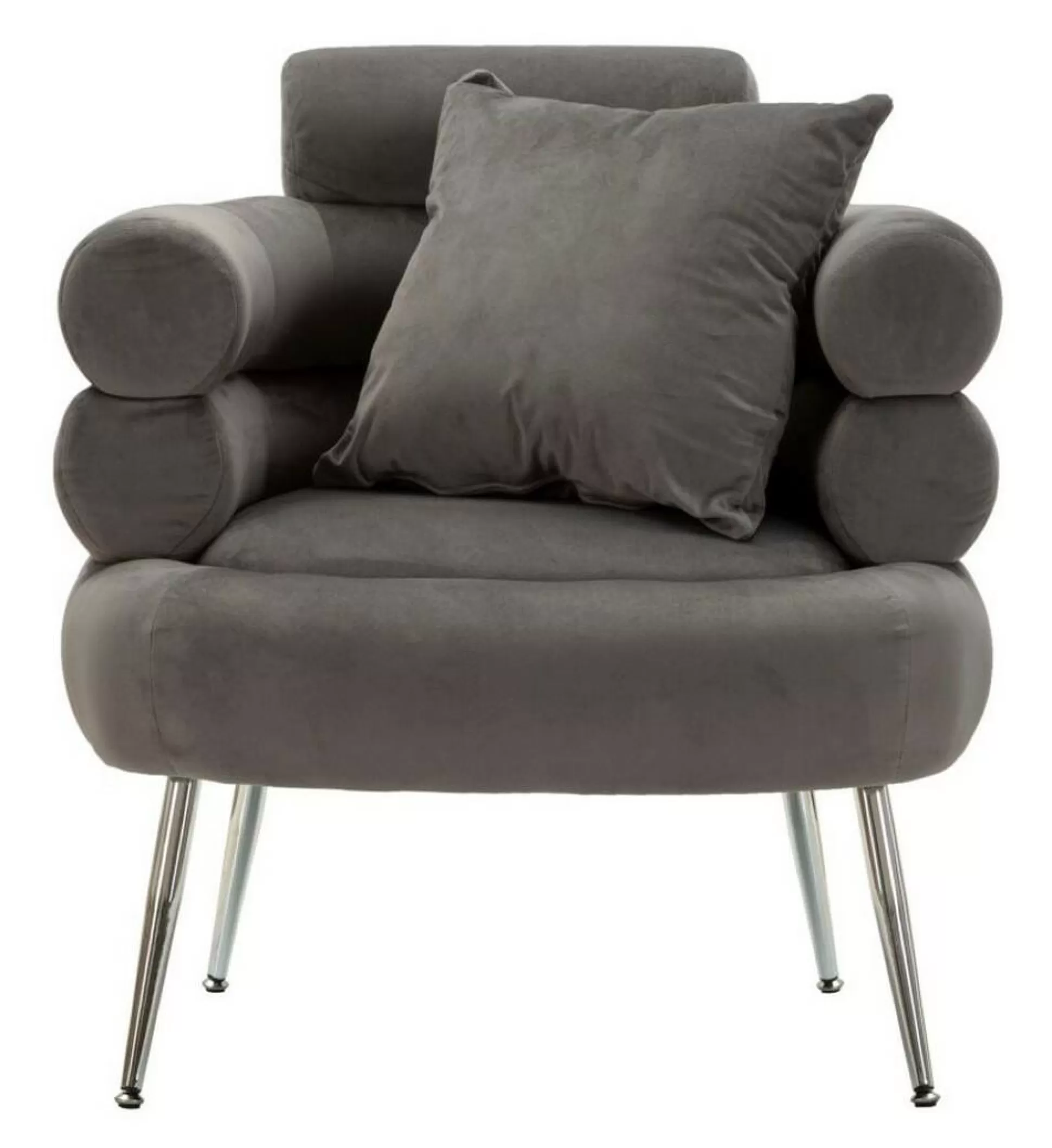 Dmora Poltrone<Poltrona Castagna, 78x68 h85 cm, Grigio e Argento