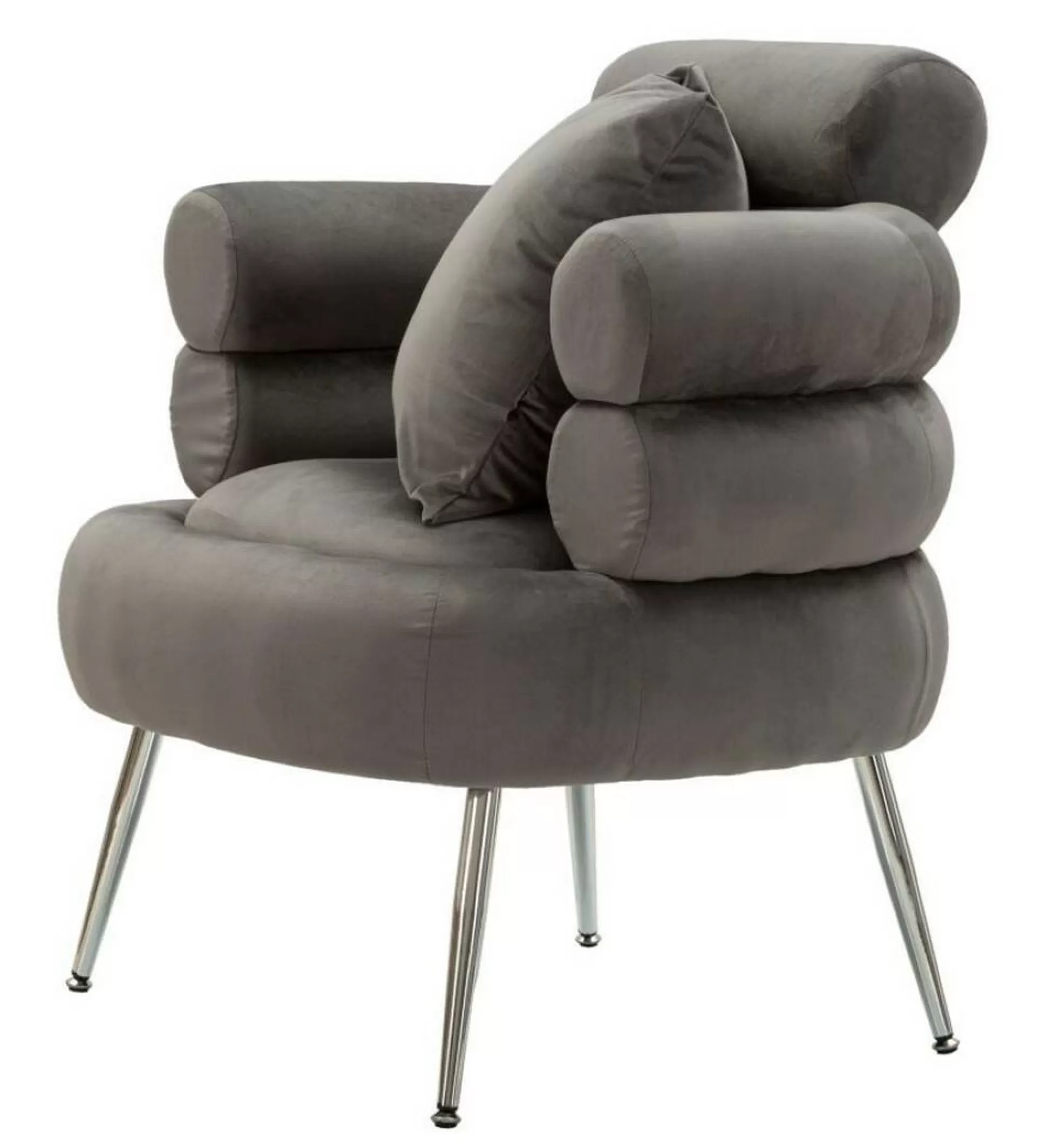 Dmora Poltrone<Poltrona Castagna, 78x68 h85 cm, Grigio e Argento