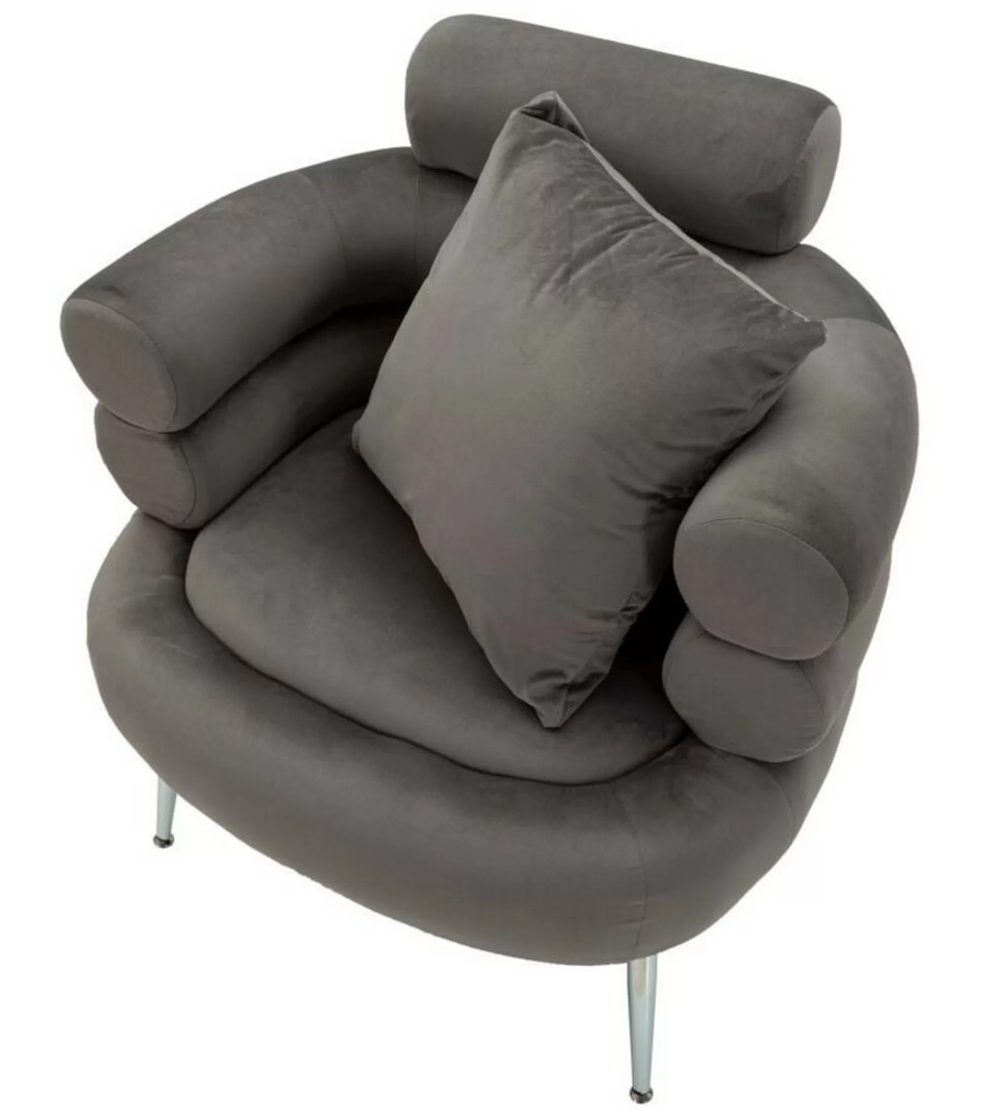 Dmora Poltrone<Poltrona Castagna, 78x68 h85 cm, Grigio e Argento