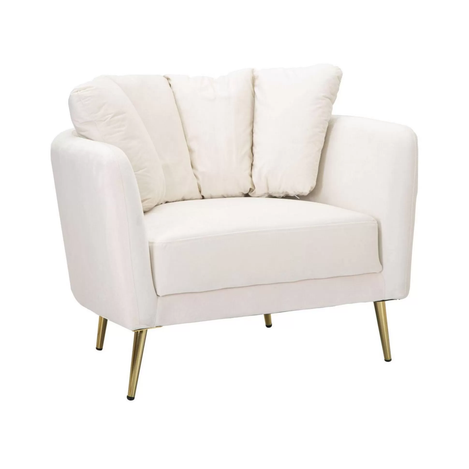 Dmora Poltrone<Poltrona Foster, 88x77 h74 cm, Crema e Oro