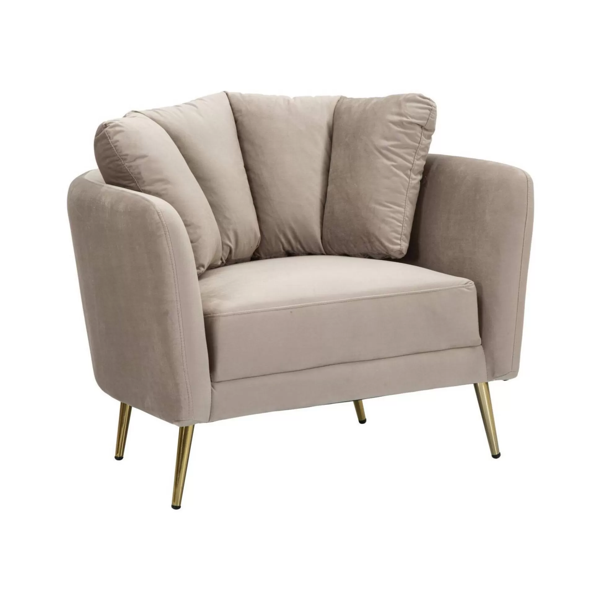 Dmora Poltrone<Poltrona Foster, 88x77 h74 cm, Grigio e Oro