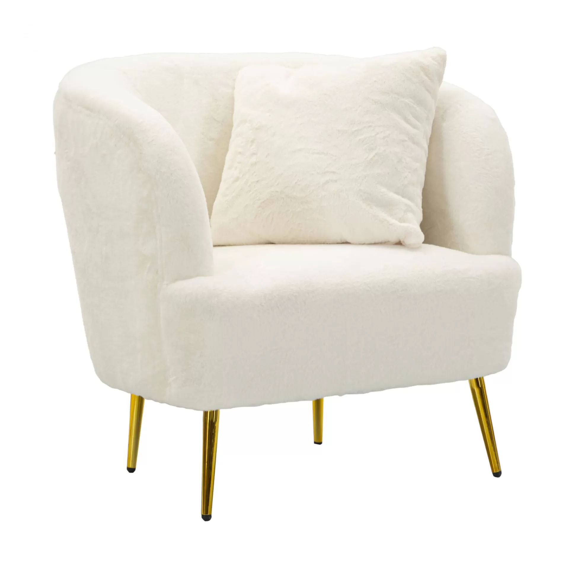 Dmora Poltrone<Poltrona Landi, 73x66 h78 cm, Bianco e Oro