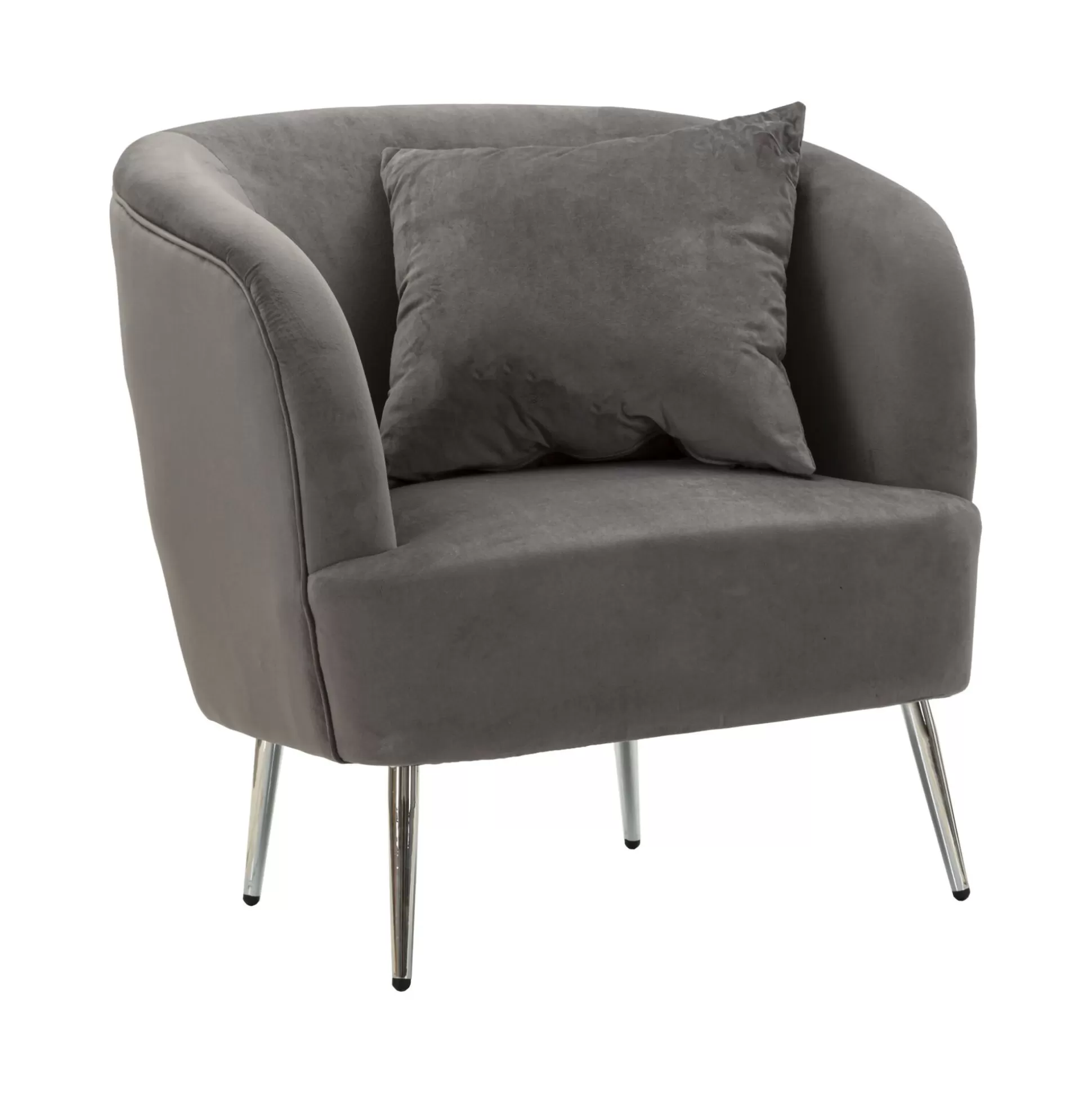 Dmora Poltrone<Poltrona Landi, 73x66 h78 cm, Grigio e Argento