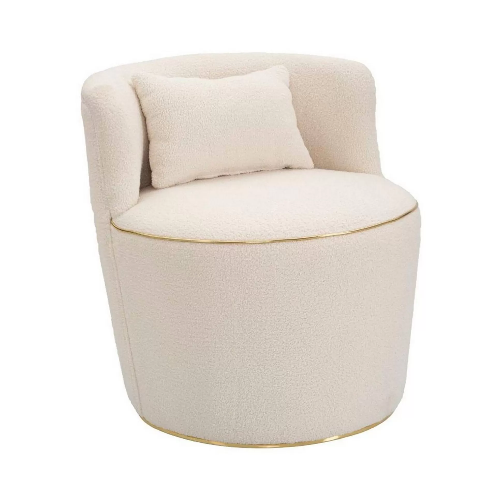 Dmora Poltrone<Poltrona Pratesi, 63x68 h69 cm, Crema e Oro