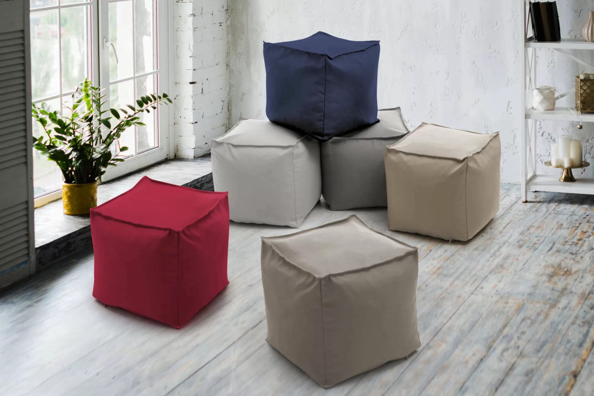 Dmora Pouf<Pouf Aron, Cm 45x45h45,