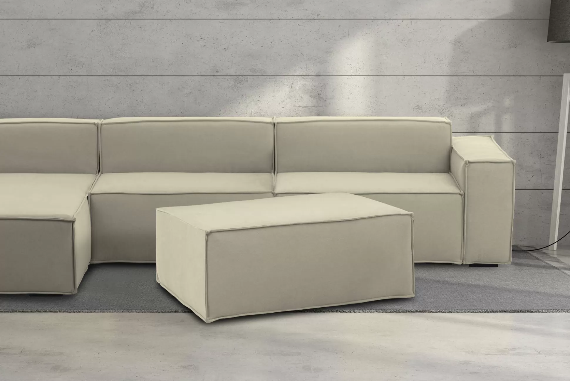 Dmora Pouf<Pouf Assisi, Cm 100x70h43,