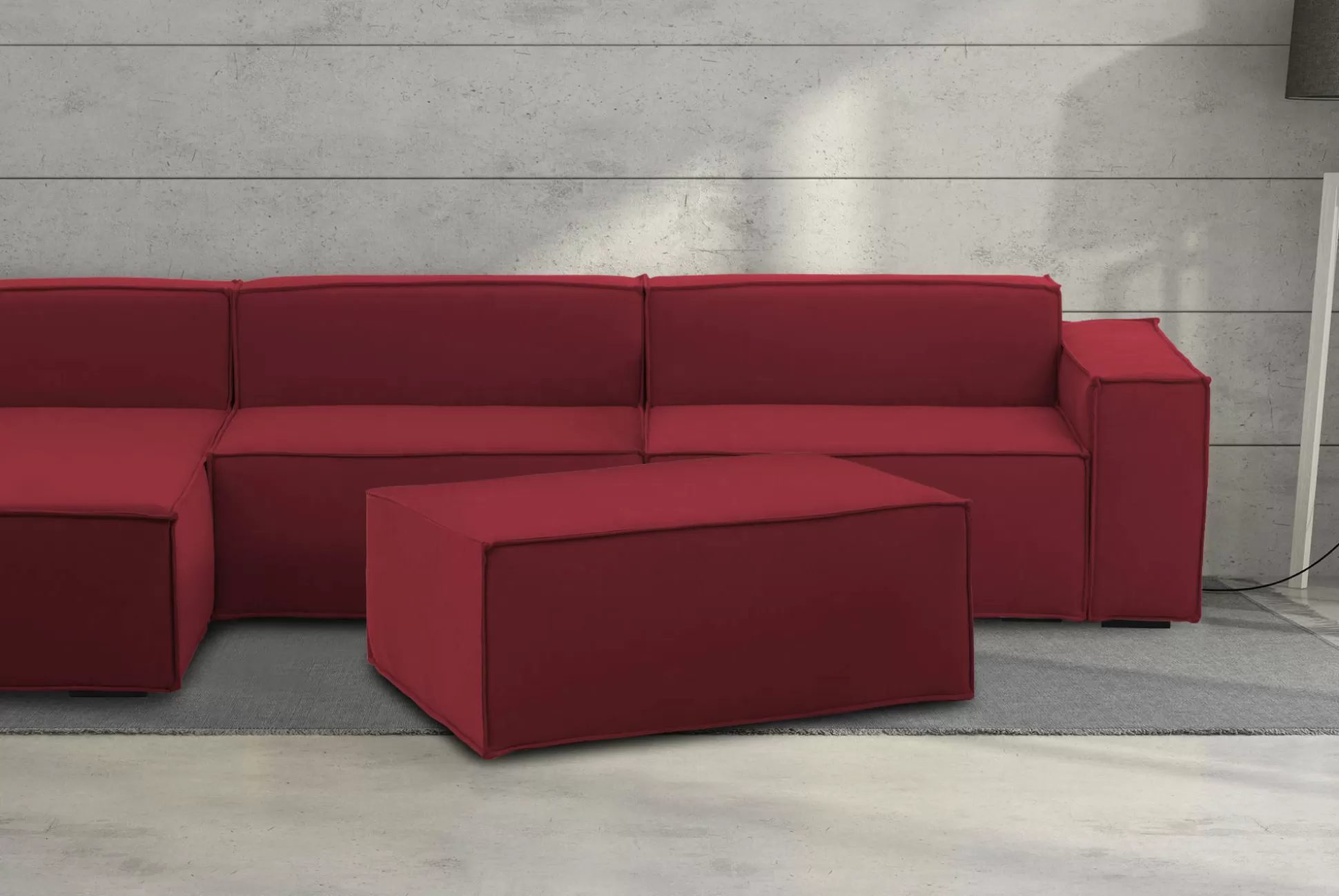 Dmora Pouf<Pouf Assisi, Cm 100x70h43,