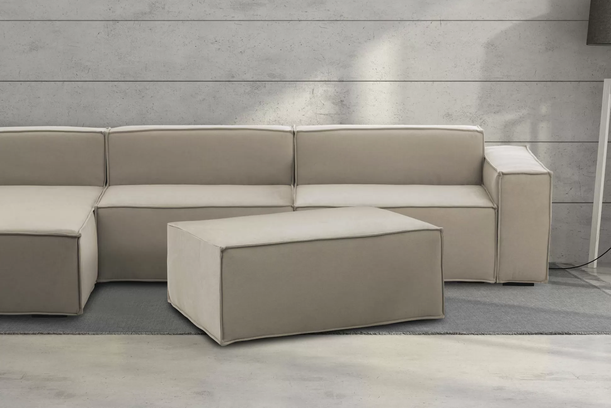 Dmora Pouf<Pouf Assisi, Cm 100x70h43,