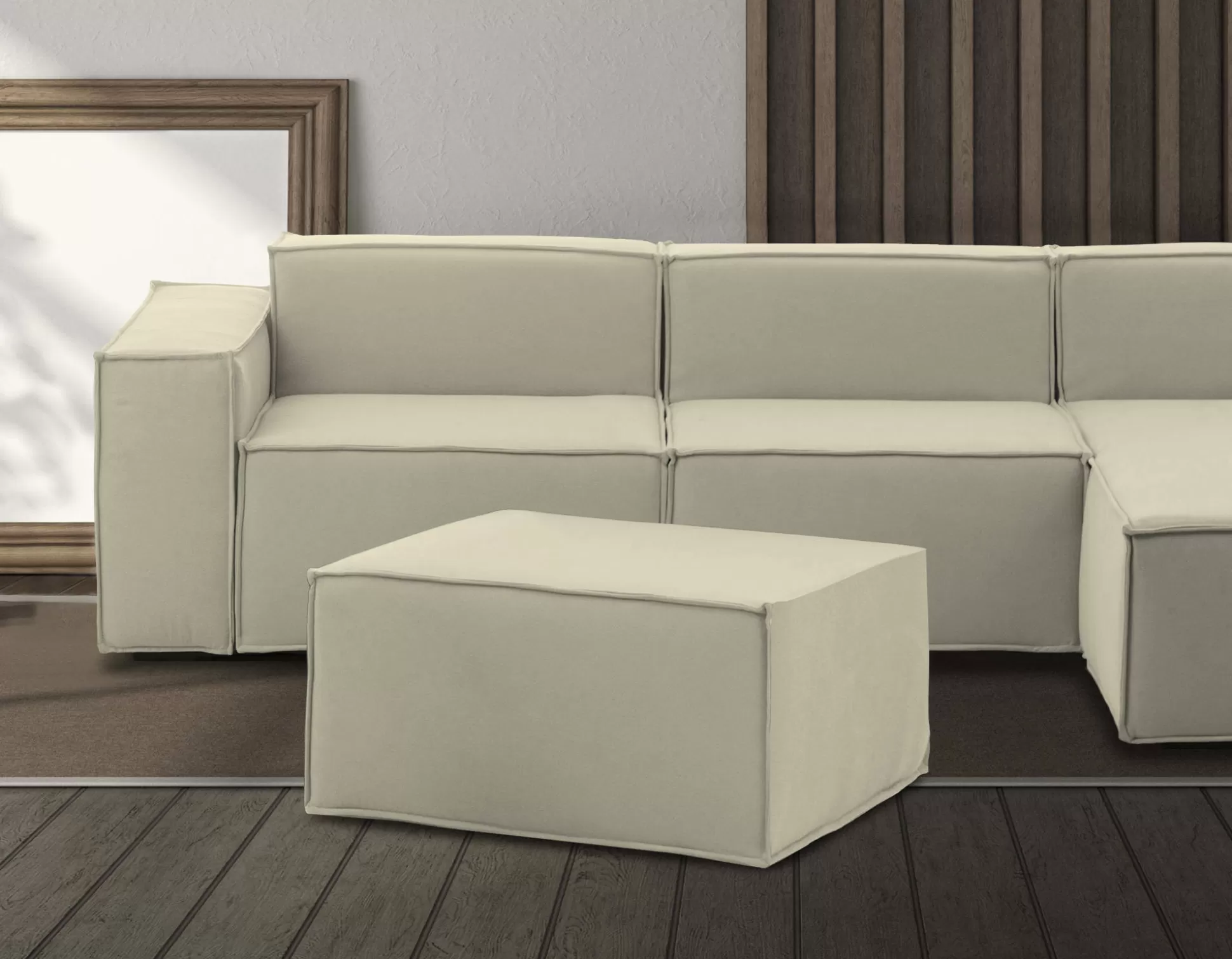 Dmora Pouf<Pouf Avolasca, Cm 80x70h43,