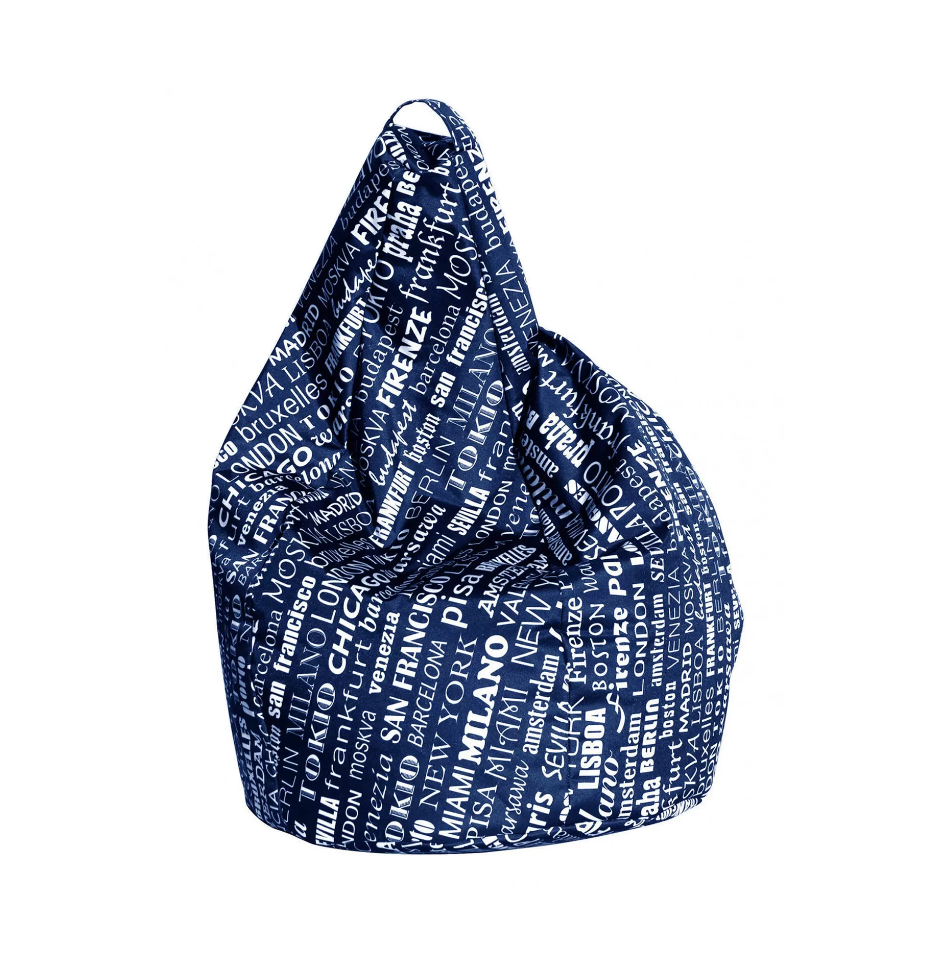 Dmora Pouf<Pouf Marisa, 80x80 h120 cm, Blu e Bianco