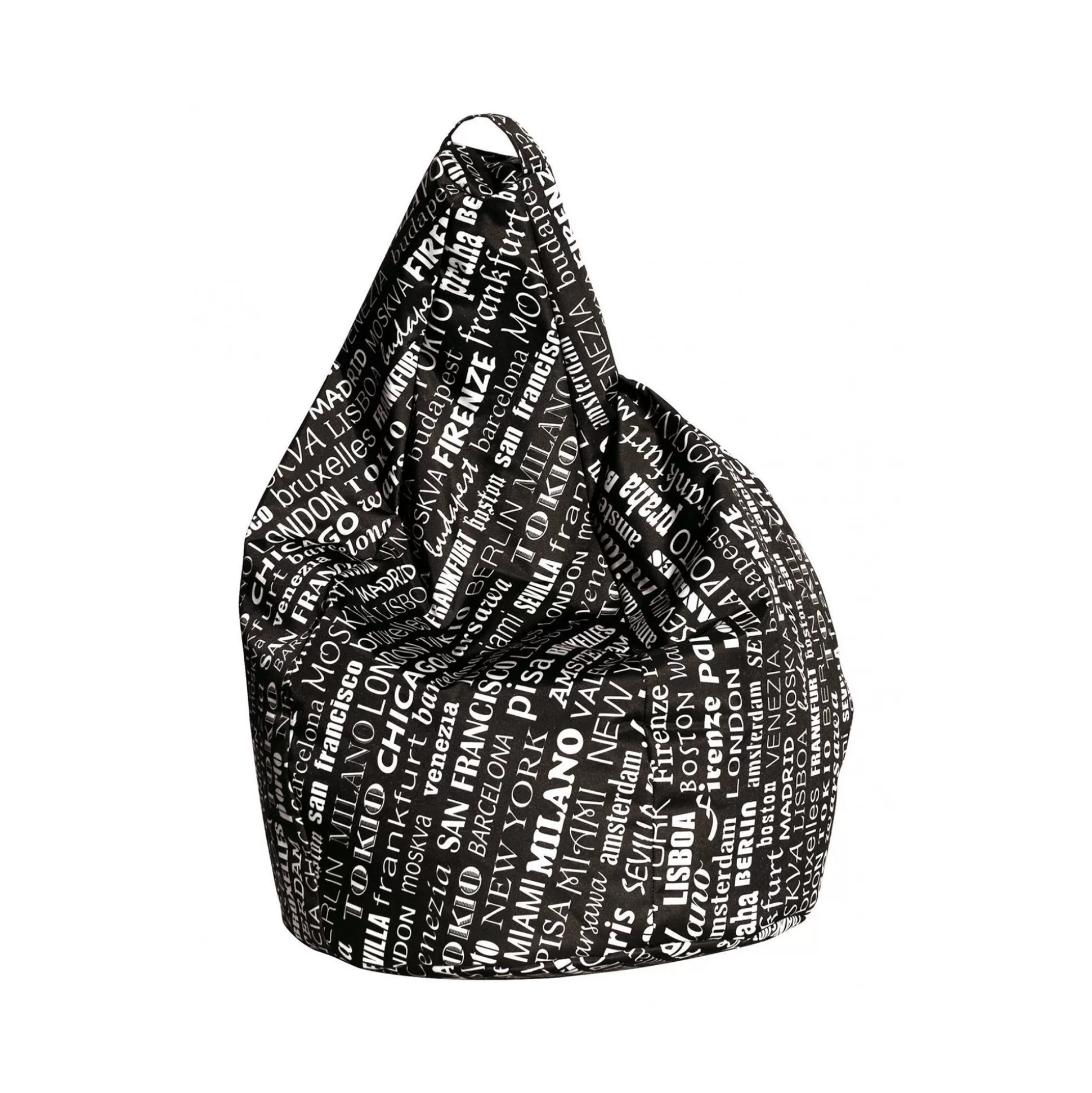 Dmora Pouf<Pouf Marisa, 80x80 h120 cm, Nero e Bianco