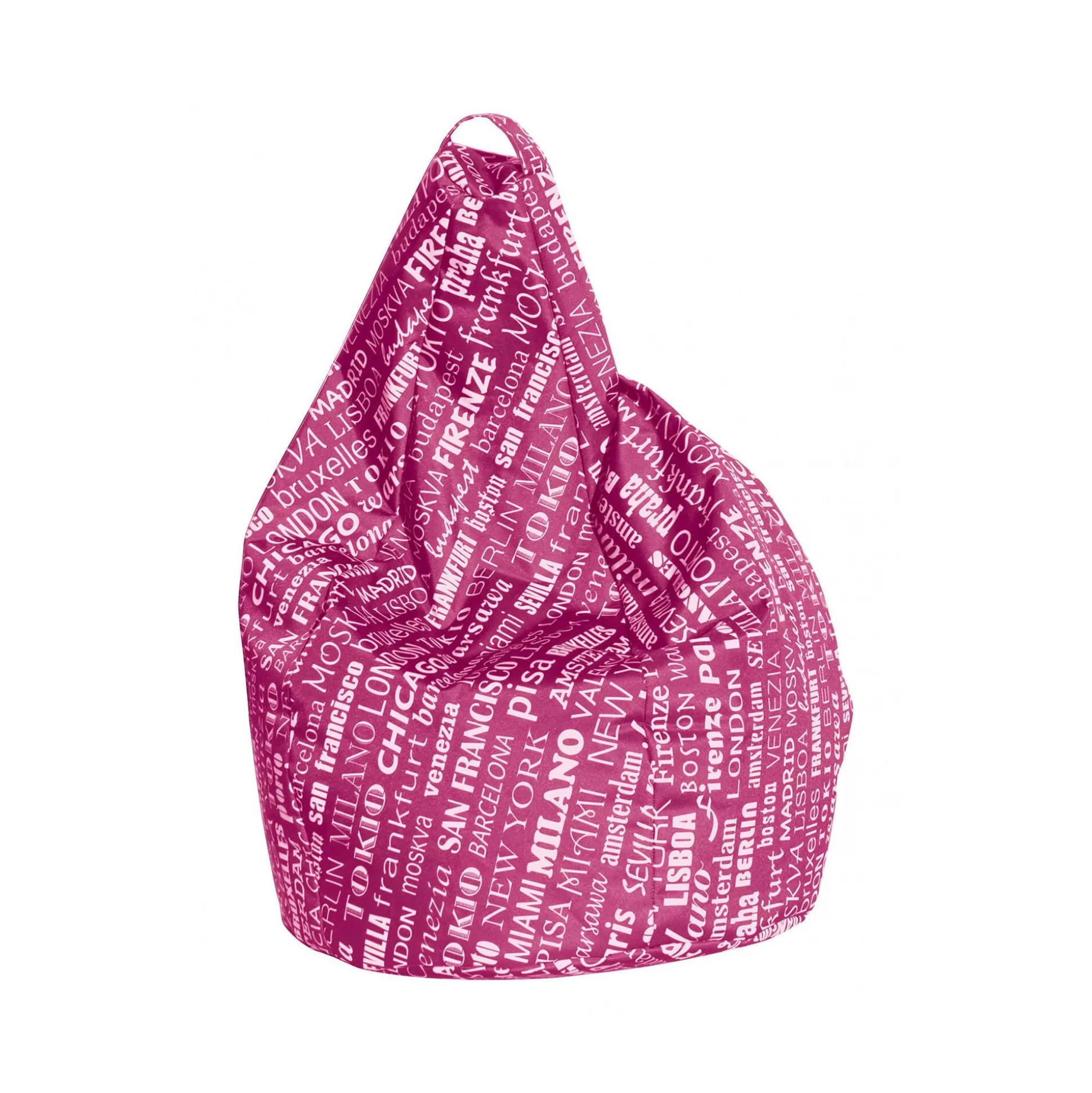 Dmora Pouf<Pouf Marisa, 80x80 h120 cm, Rosa e Bianco