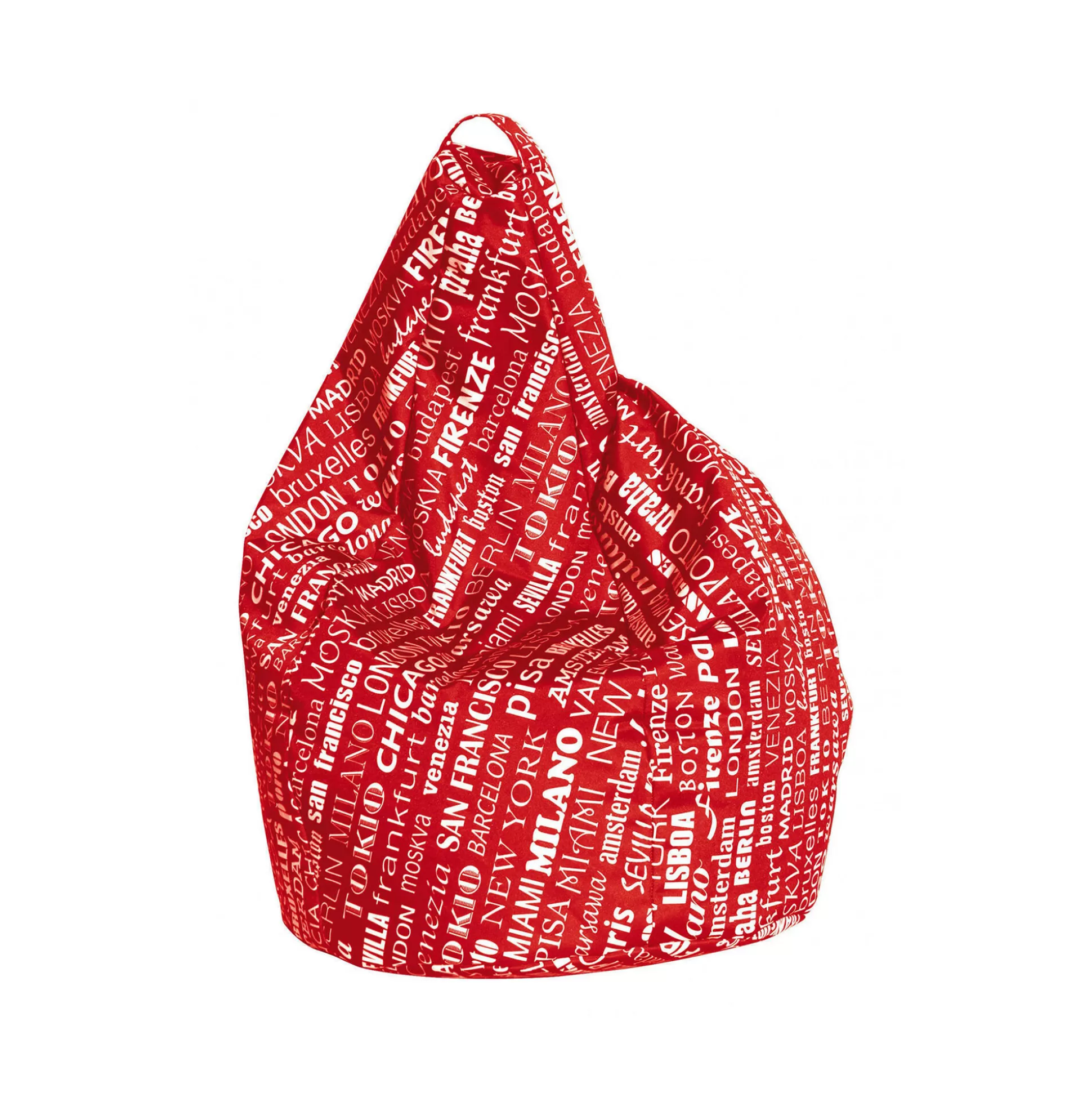 Dmora Pouf<Pouf Marisa, 80x80 h120 cm, Rosso e Bianco