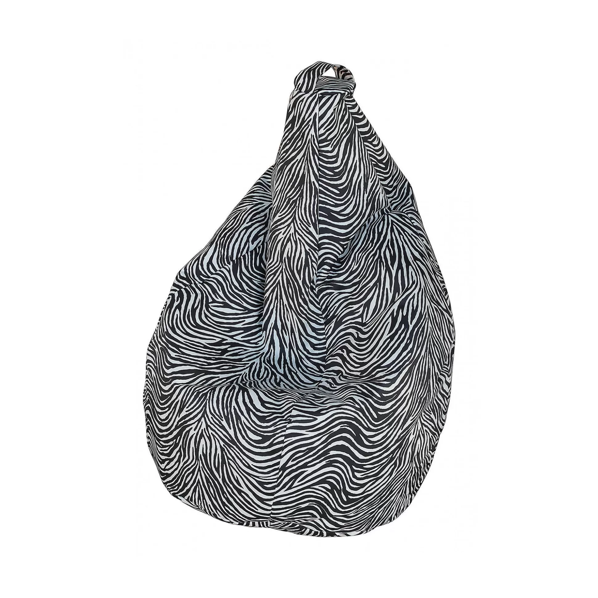 Dmora Pouf<Pouf Maristella, 80x80 h120 cm, Nero e Bianco, Fantasia zebrata