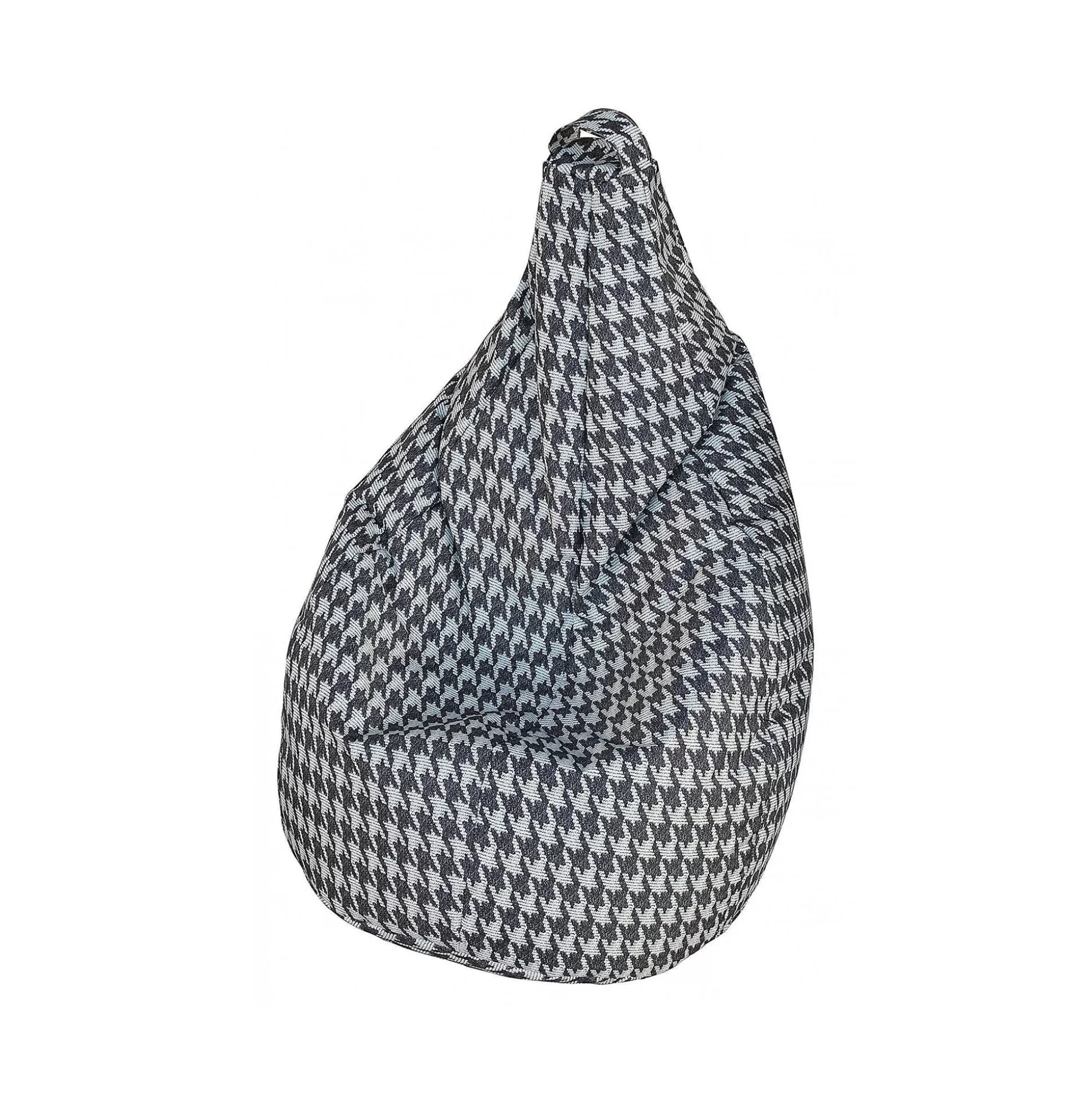 Dmora Pouf<Pouf Maristella, 80x80 h120 cm, Nero e Bianco, Pied de poule grande