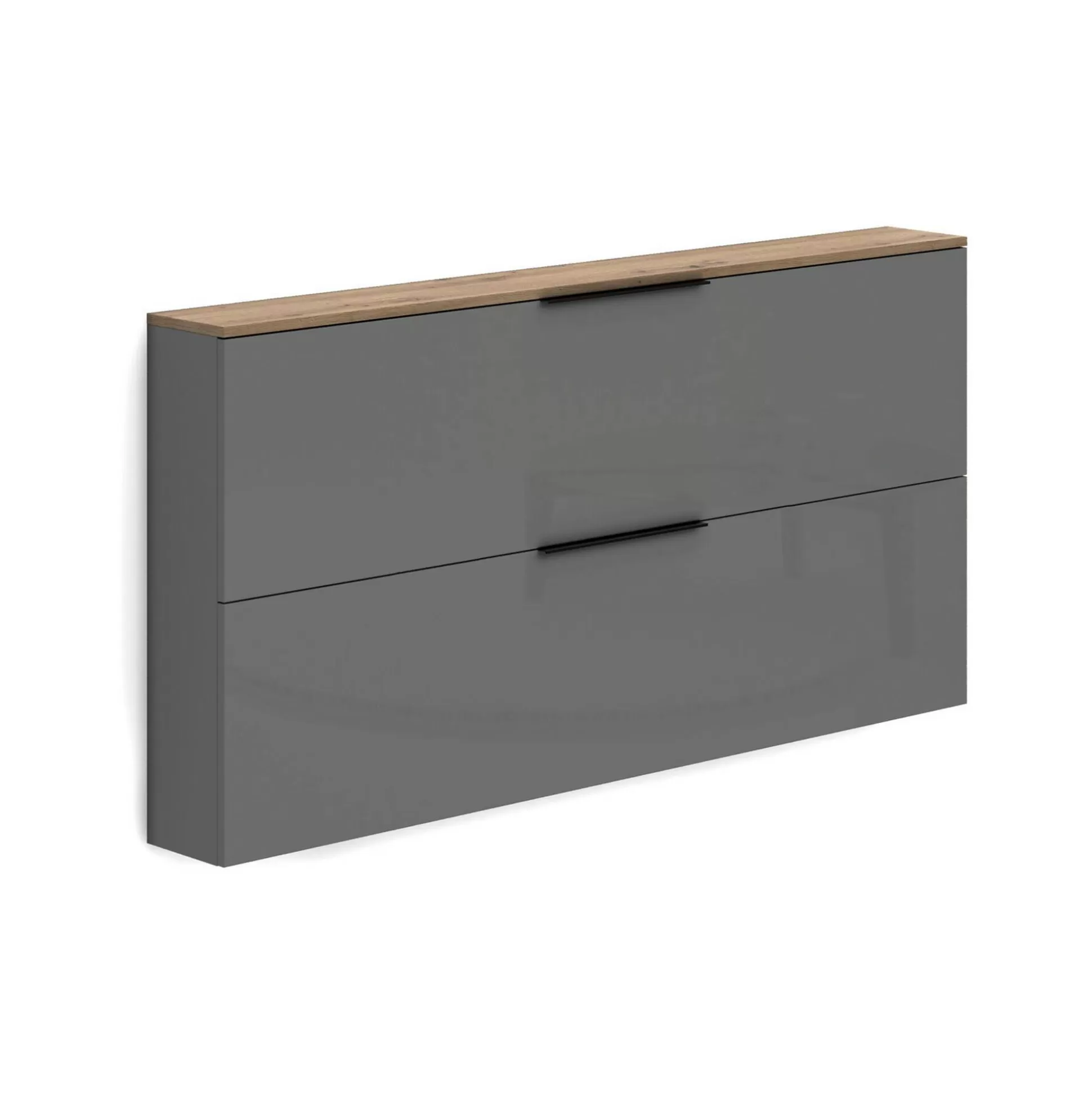 Dmora Scarpiere<Scarpiera Achiko, 160x19h80 cm, Antracite lucido e Rovere