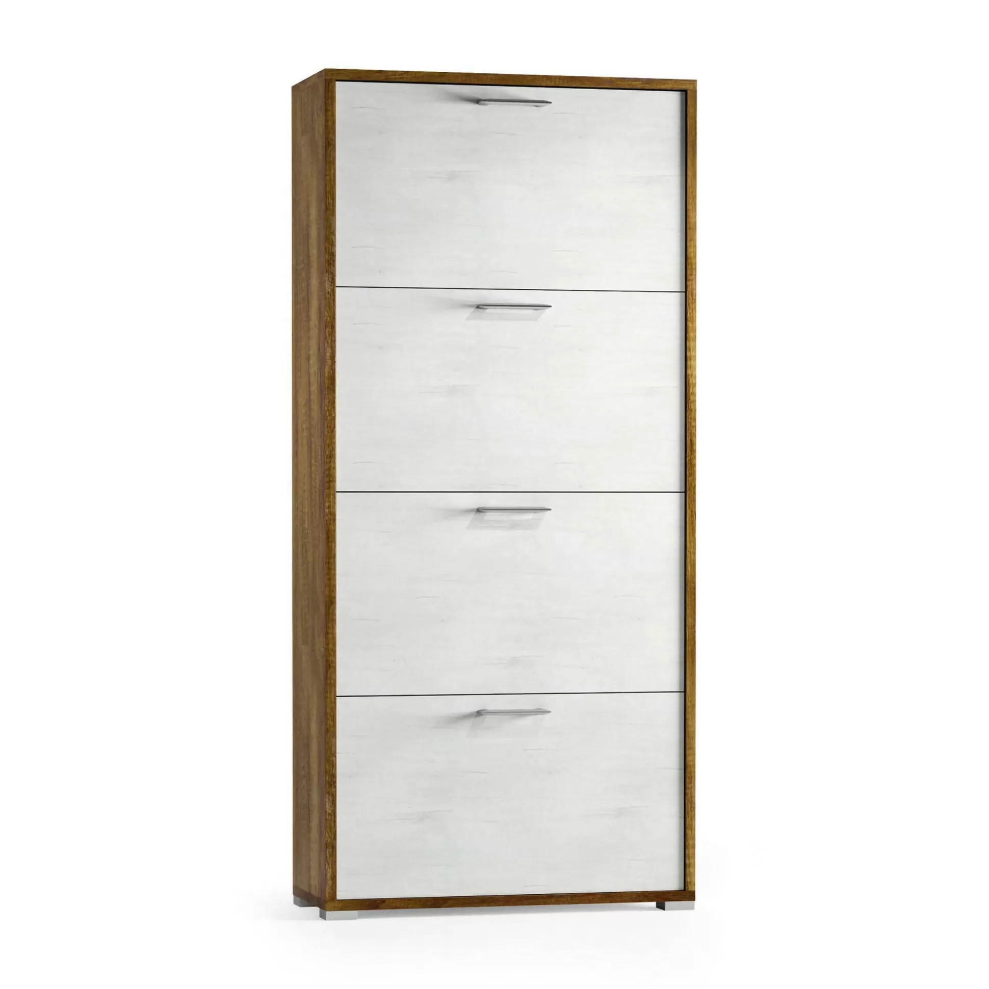 Dmora Scarpiere<Scarpiera Adeindein, 67x28h147 cm, Bianco e Rovere