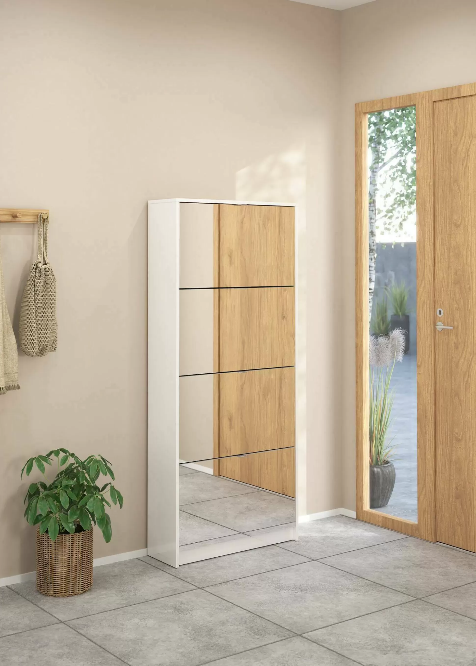 Dmora Scarpiere<Scarpiera Aepytus, 24x70 h162 cm, Bianco
