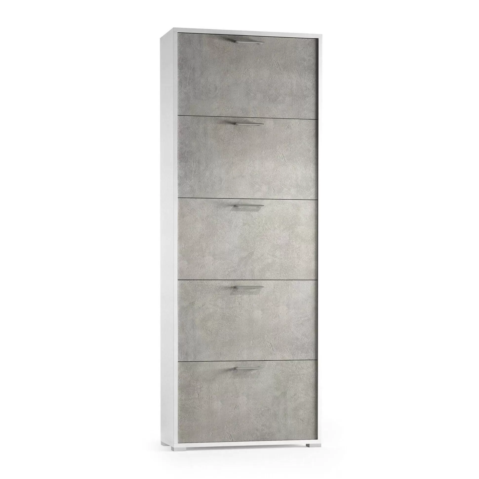 Dmora Scarpiere<Scarpiera Amigo, 67x18h184 cm, Cemento e Bianco