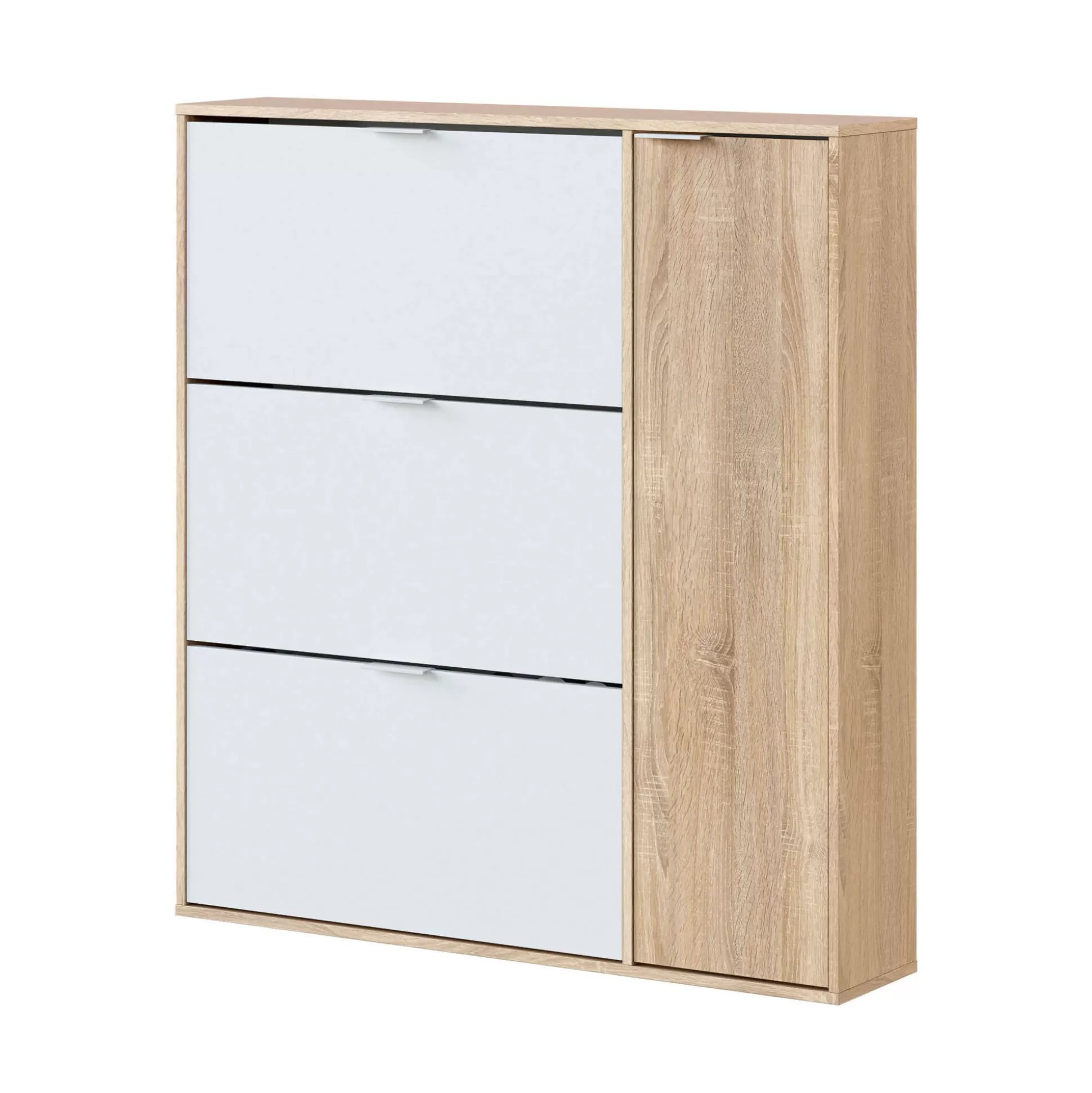 Dmora Scarpiere<Scarpiera Ammour, 106x22h115 cm, Rovere e Bianco
