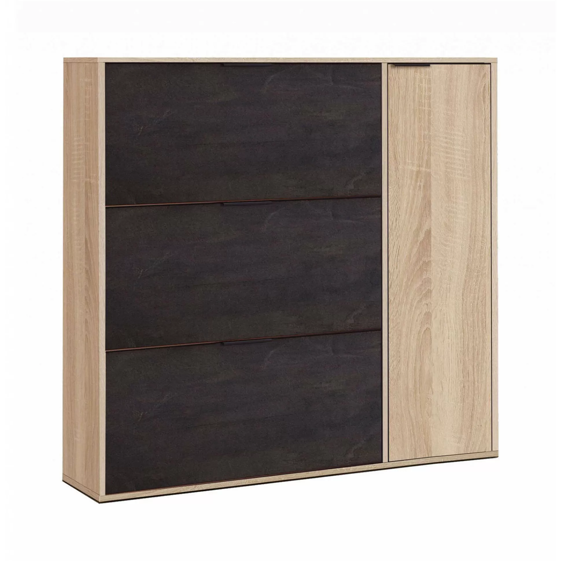 Dmora Scarpiere<Scarpiera Ammour, 106x22h115 cm, Rovere e Nero