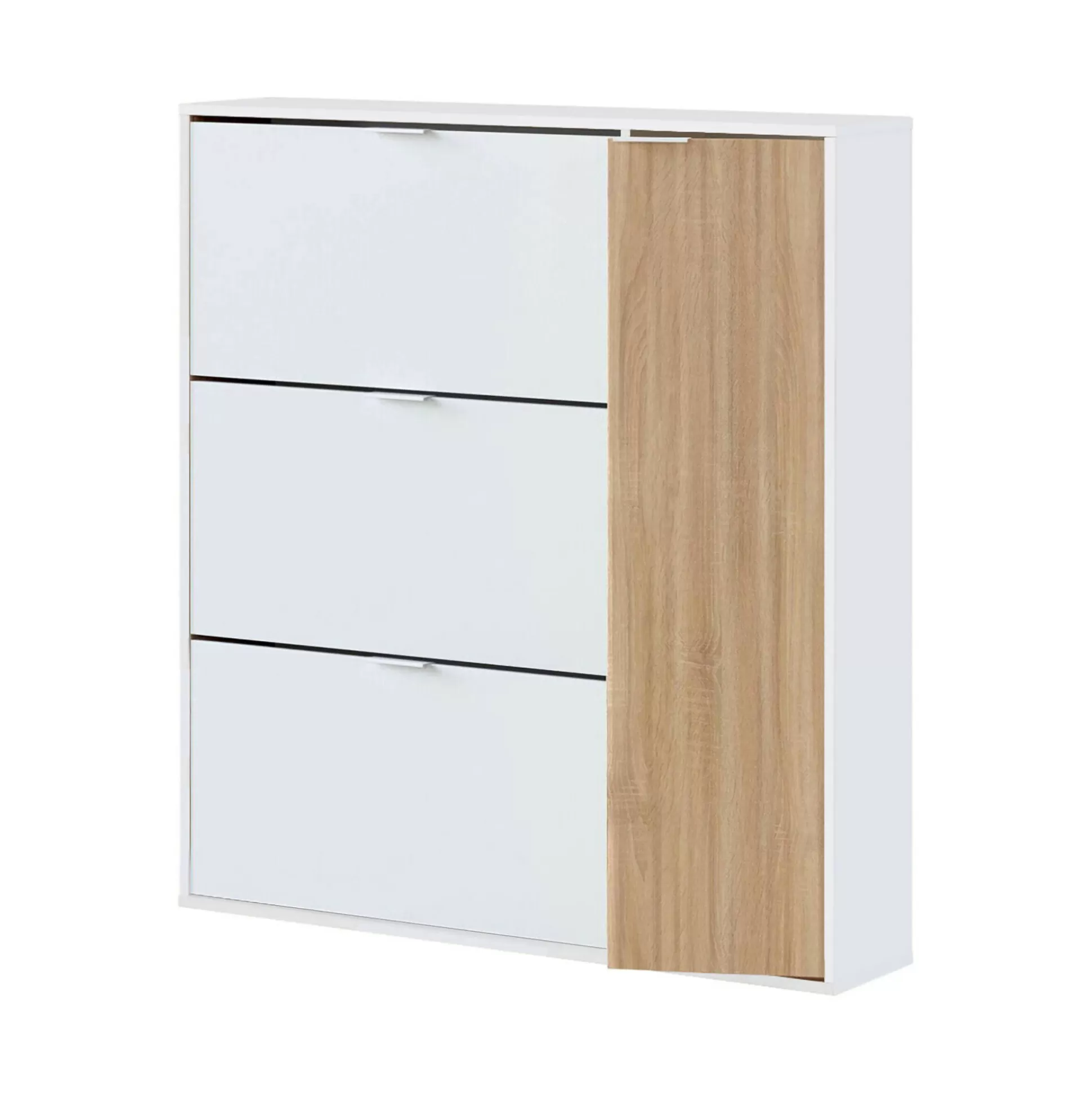 Dmora Scarpiere<Scarpiera Angor, 105x24h112 cm, Rovere e Bianco lucido