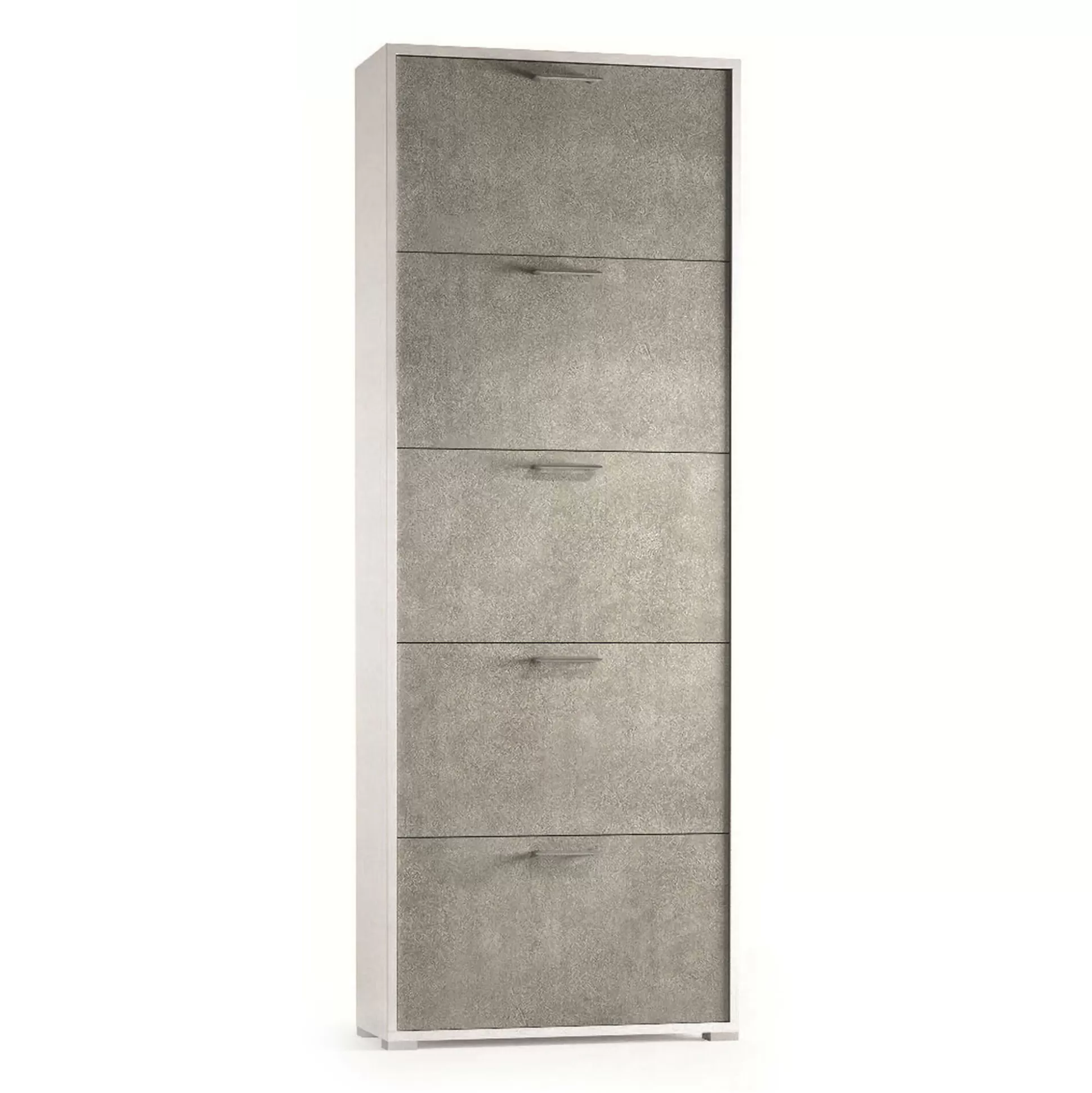 Dmora Scarpiere<Scarpiera Anina, 67x28h183 cm, Bianco e Cemento