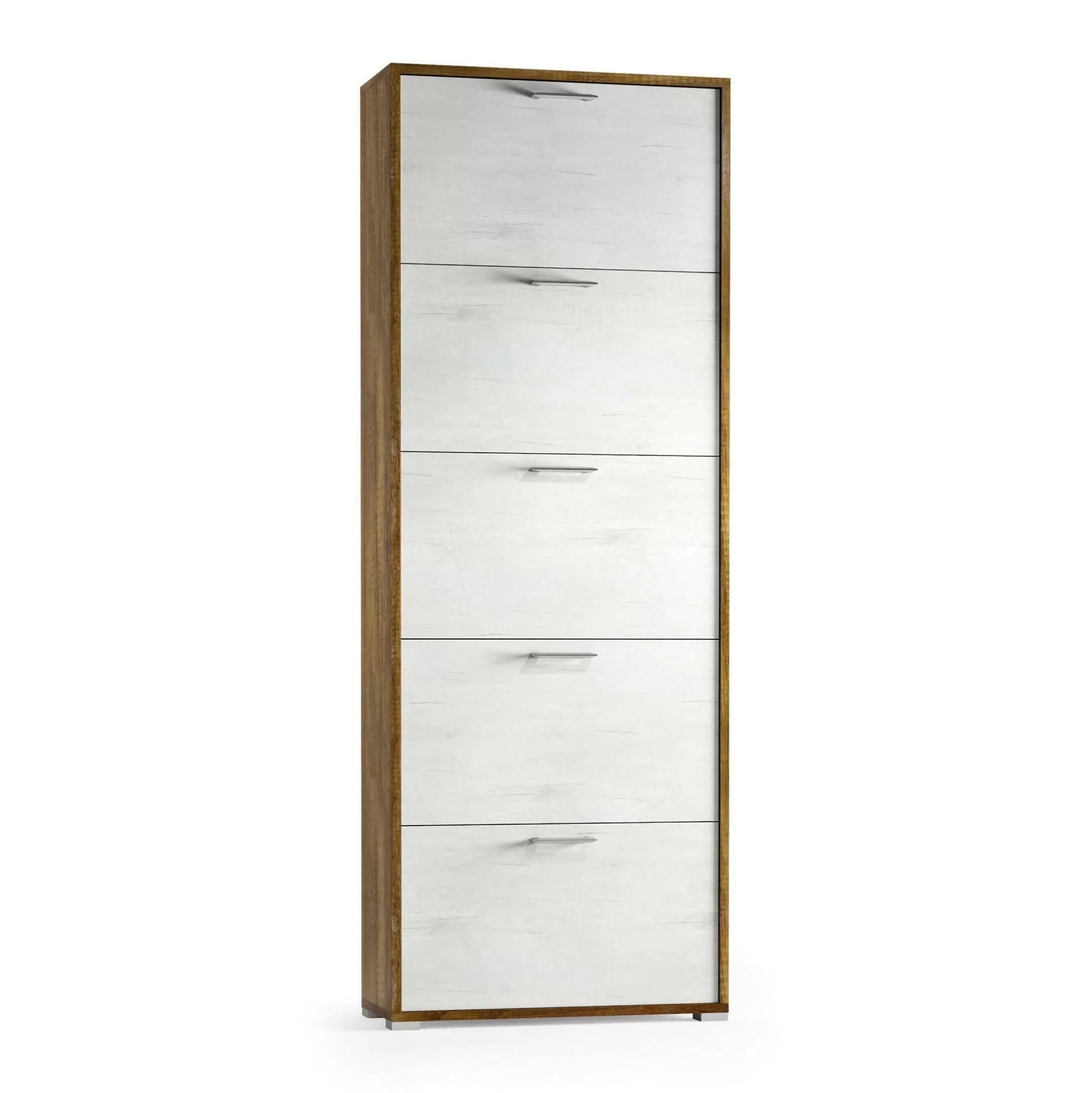 Dmora Scarpiere<Scarpiera Anina, 67x28h183 cm, Bianco e Rovere