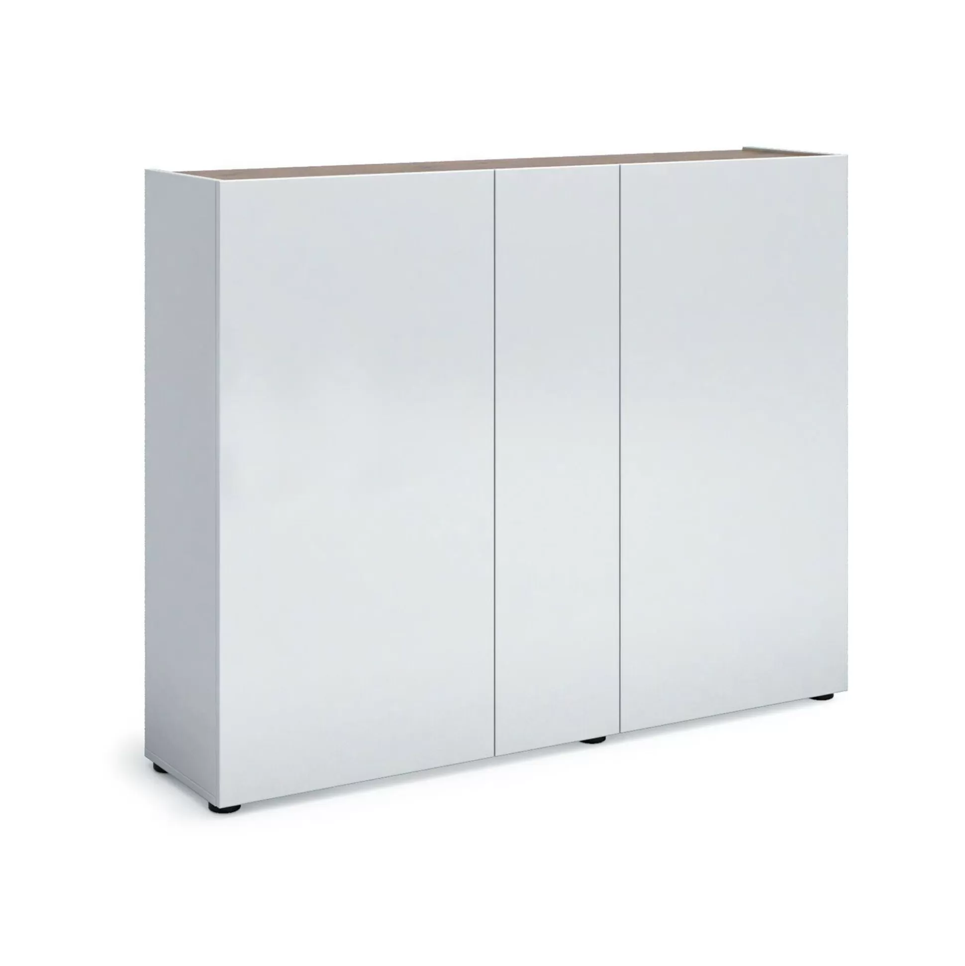 Dmora Scarpiere<Scarpiera Anir, 145x35h115 cm, Bianco lucido e Rovere