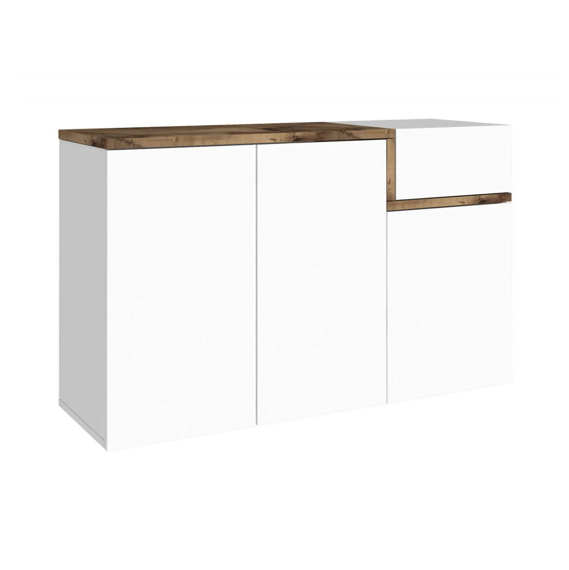 Dmora Scarpiere<Scarpiera Anist, cm 120x40h80, Bianco lucido e Acero