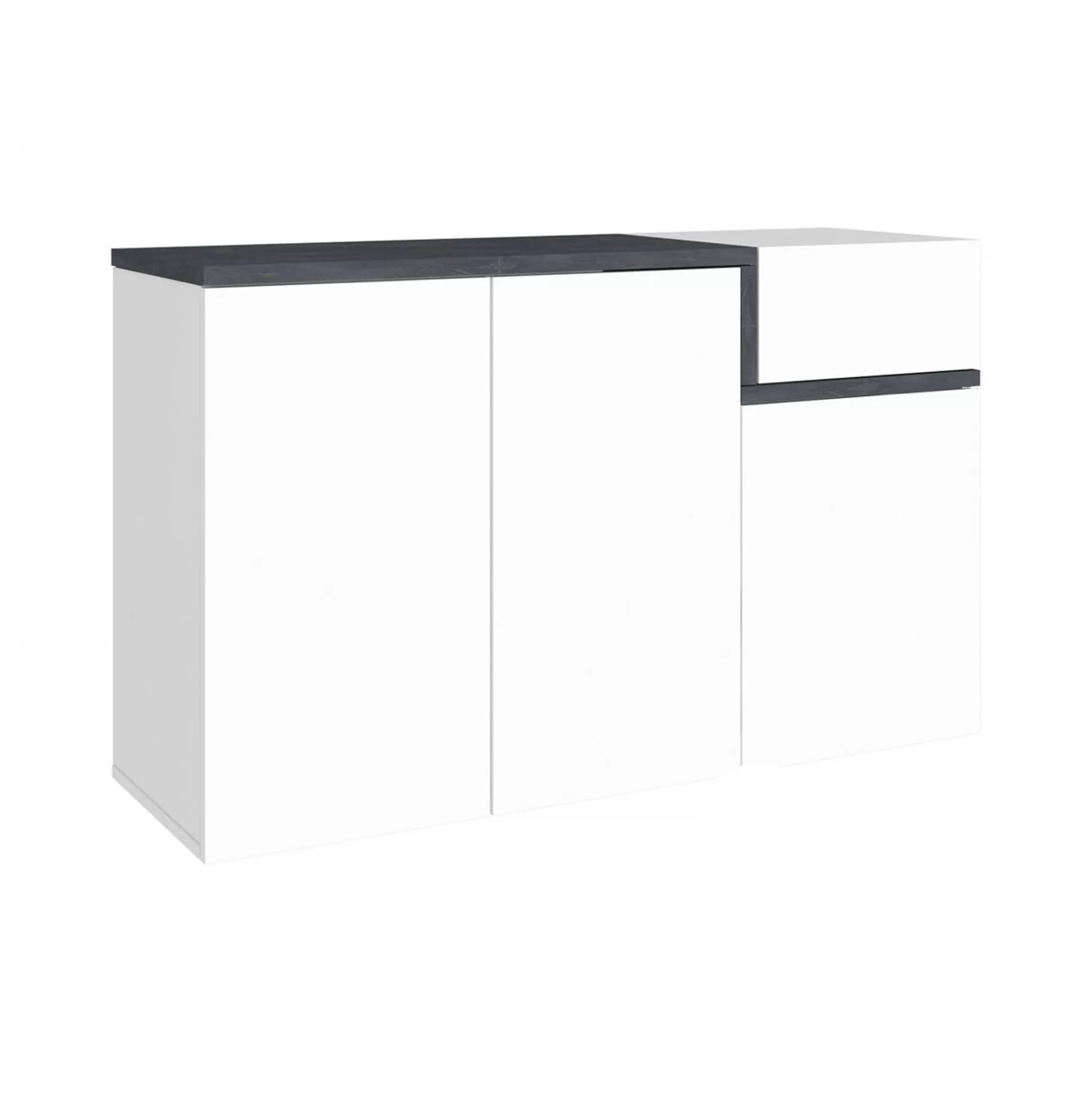 Dmora Scarpiere<Scarpiera Anist, cm 120x40h80, Bianco lucido e Ardesia