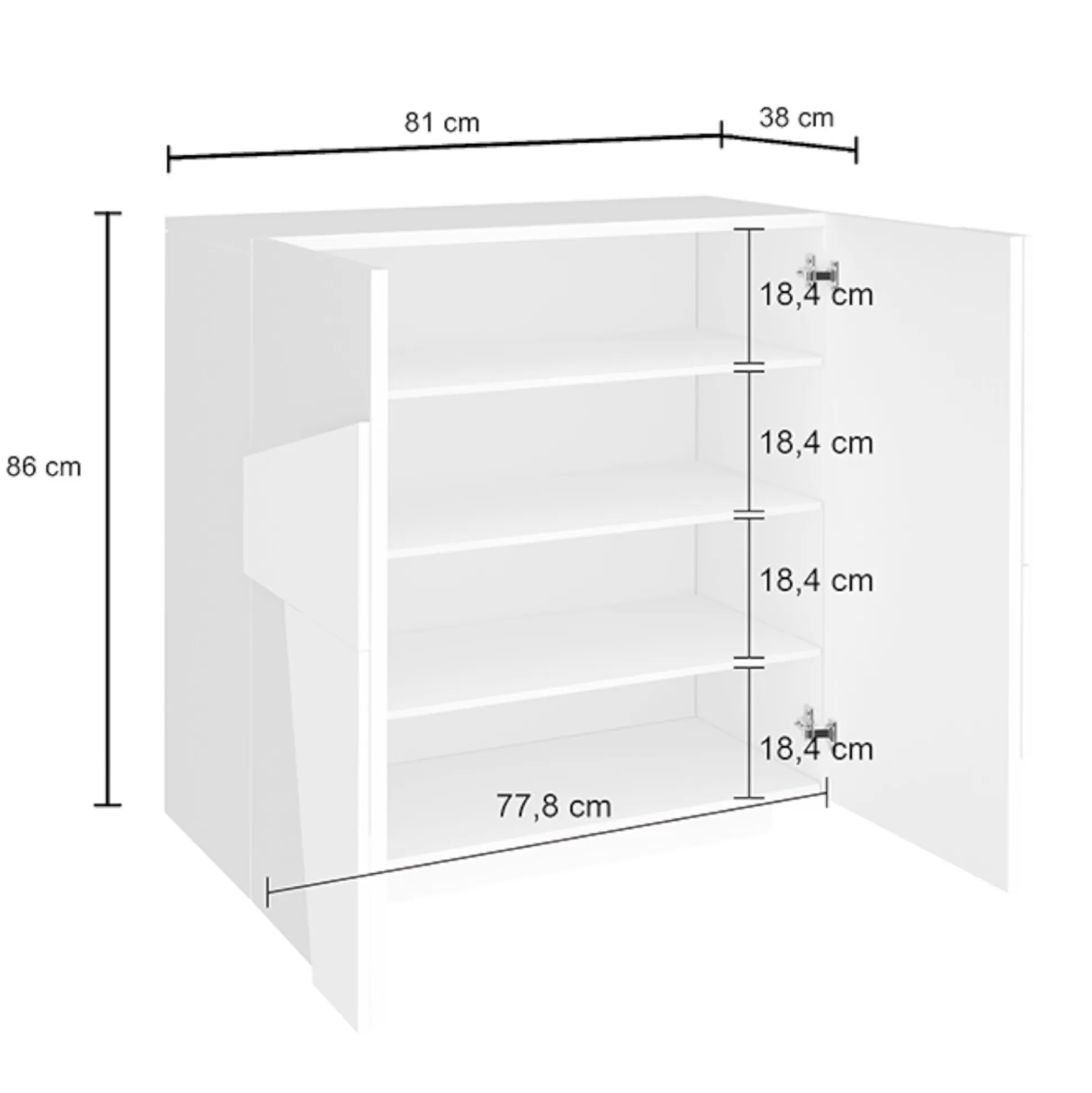 Dmora Scarpiere<Scarpiera Apetta, cm 81x38h86, con dettaglio