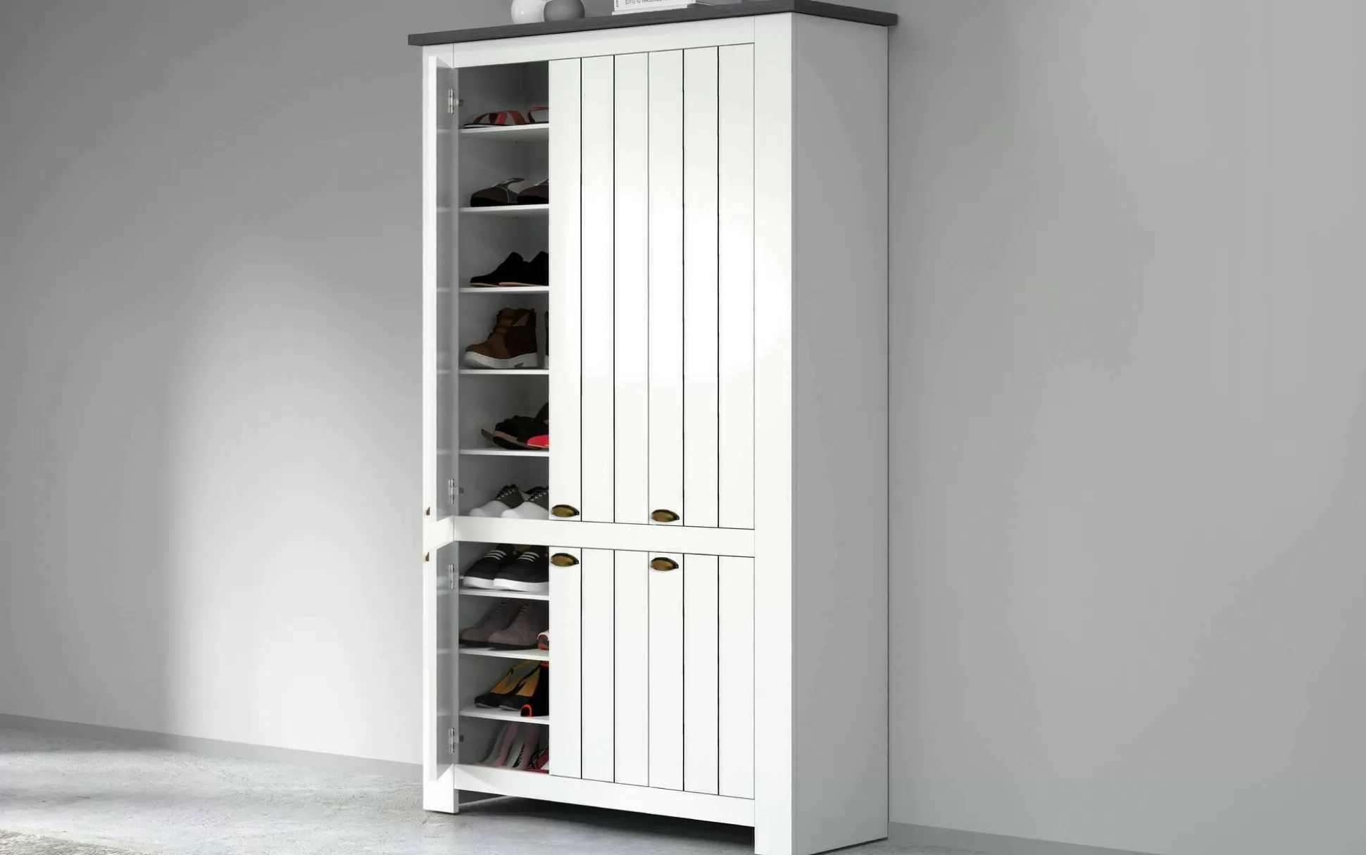 Dmora Scarpiere<Scarpiera Apricena, 114x42h200 cm, Bianco e