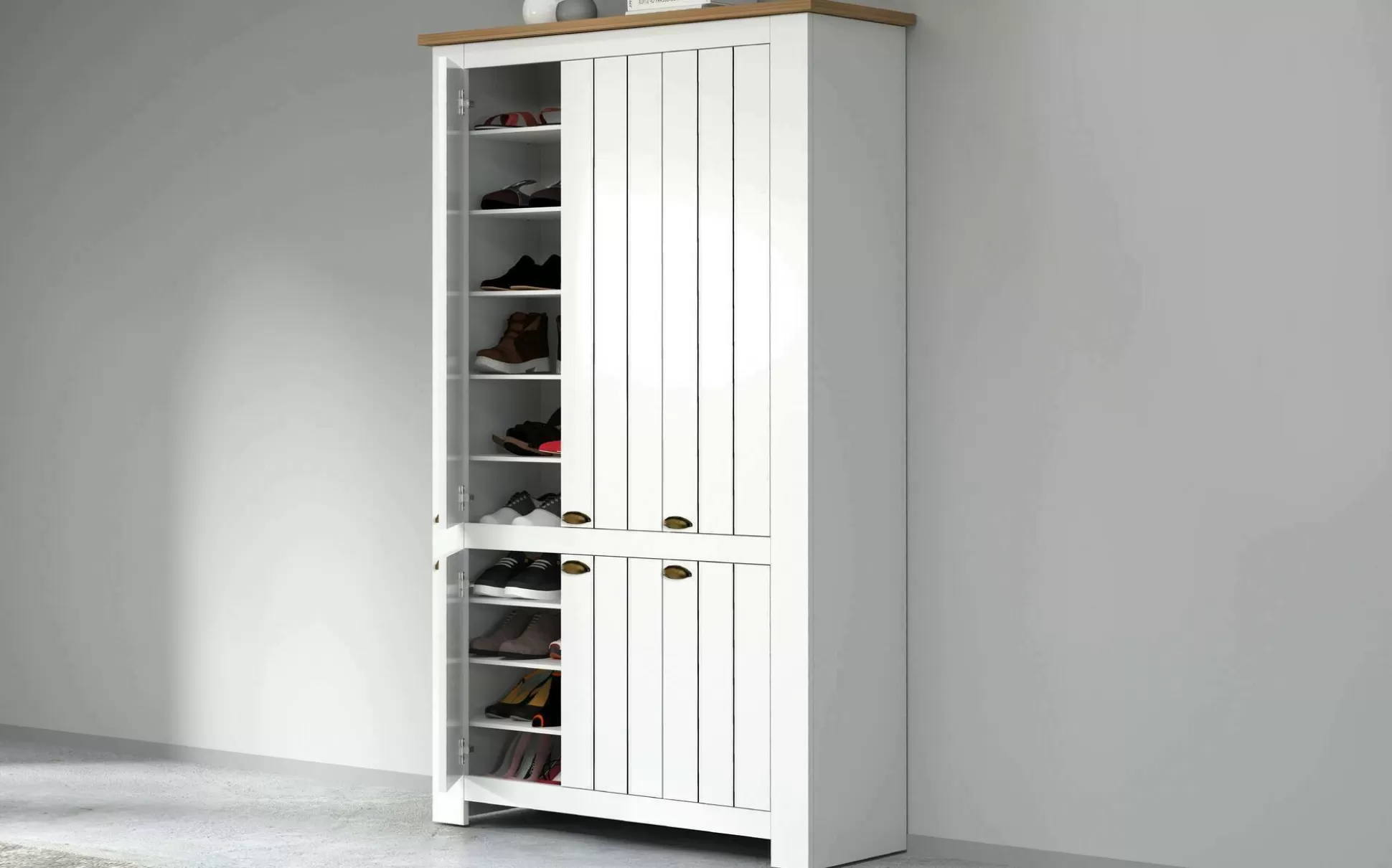 Dmora Scarpiere<Scarpiera Apricena, 114x42h200 cm, Bianco e