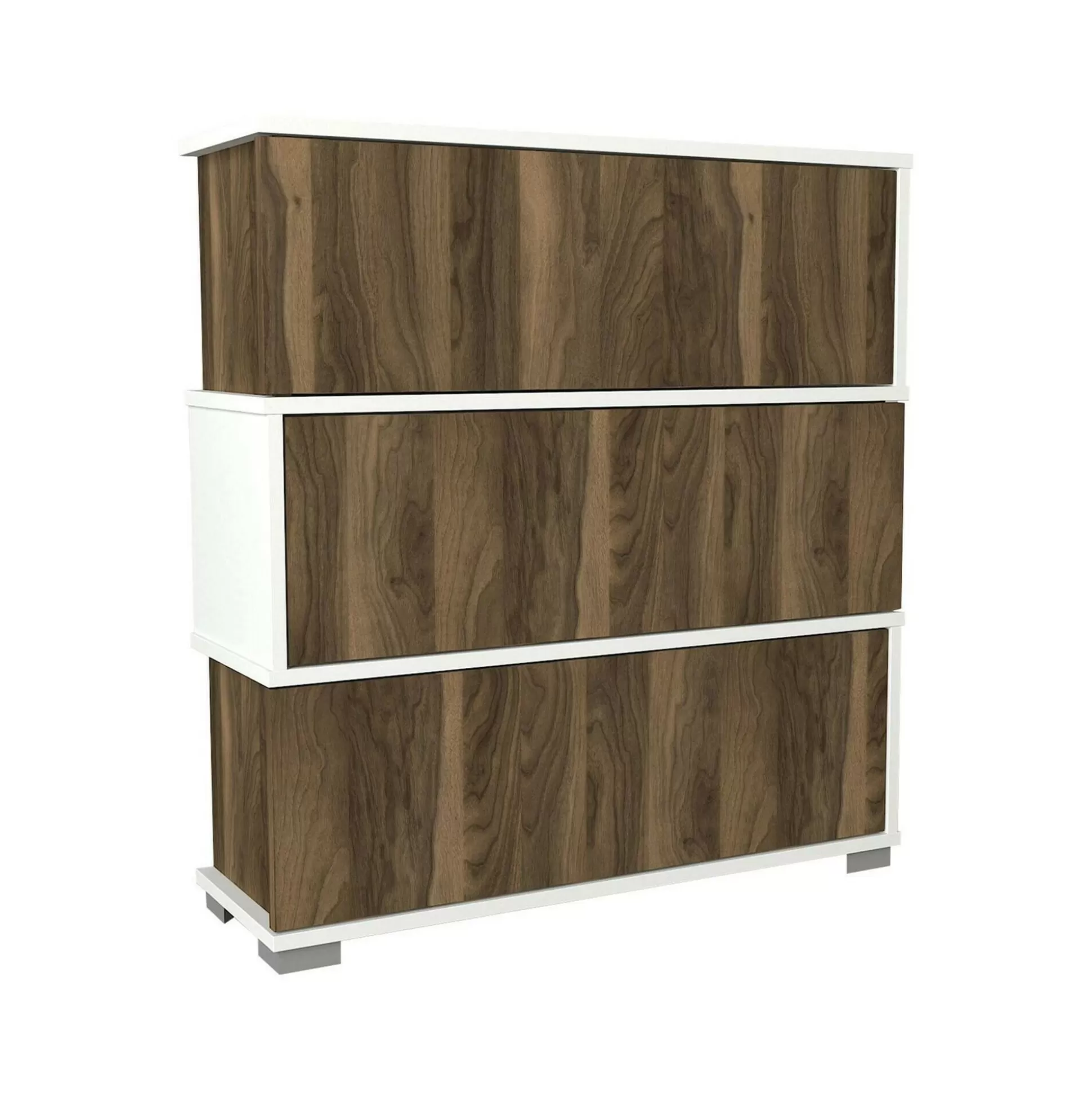 Dmora Scarpiere<Scarpiera Astrubale, 90x30h93 cm, Bianco e Noce