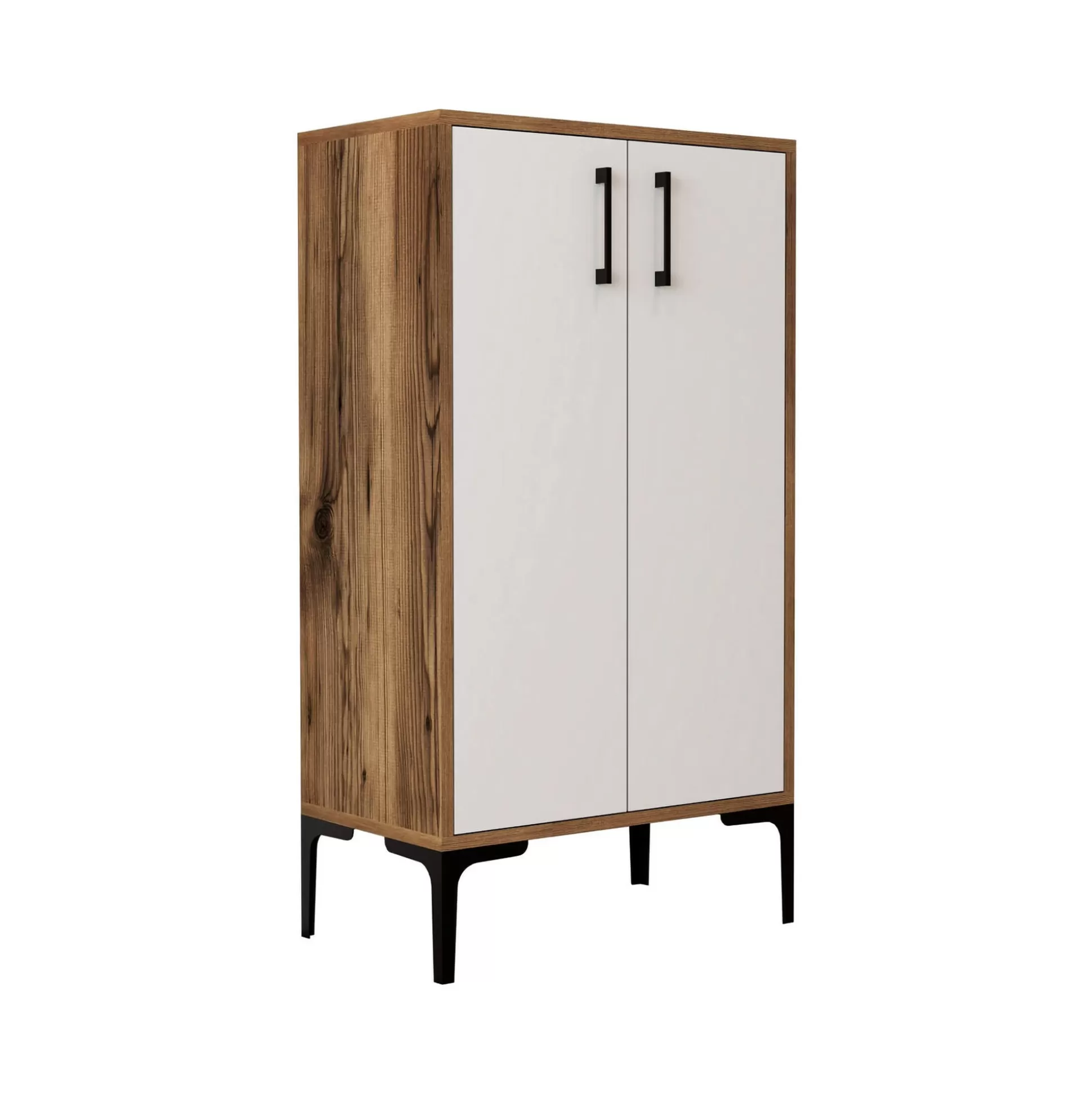 Dmora Scarpiere<Scarpiera Axarix, 60x35h111 cm, Noce e Bianco
