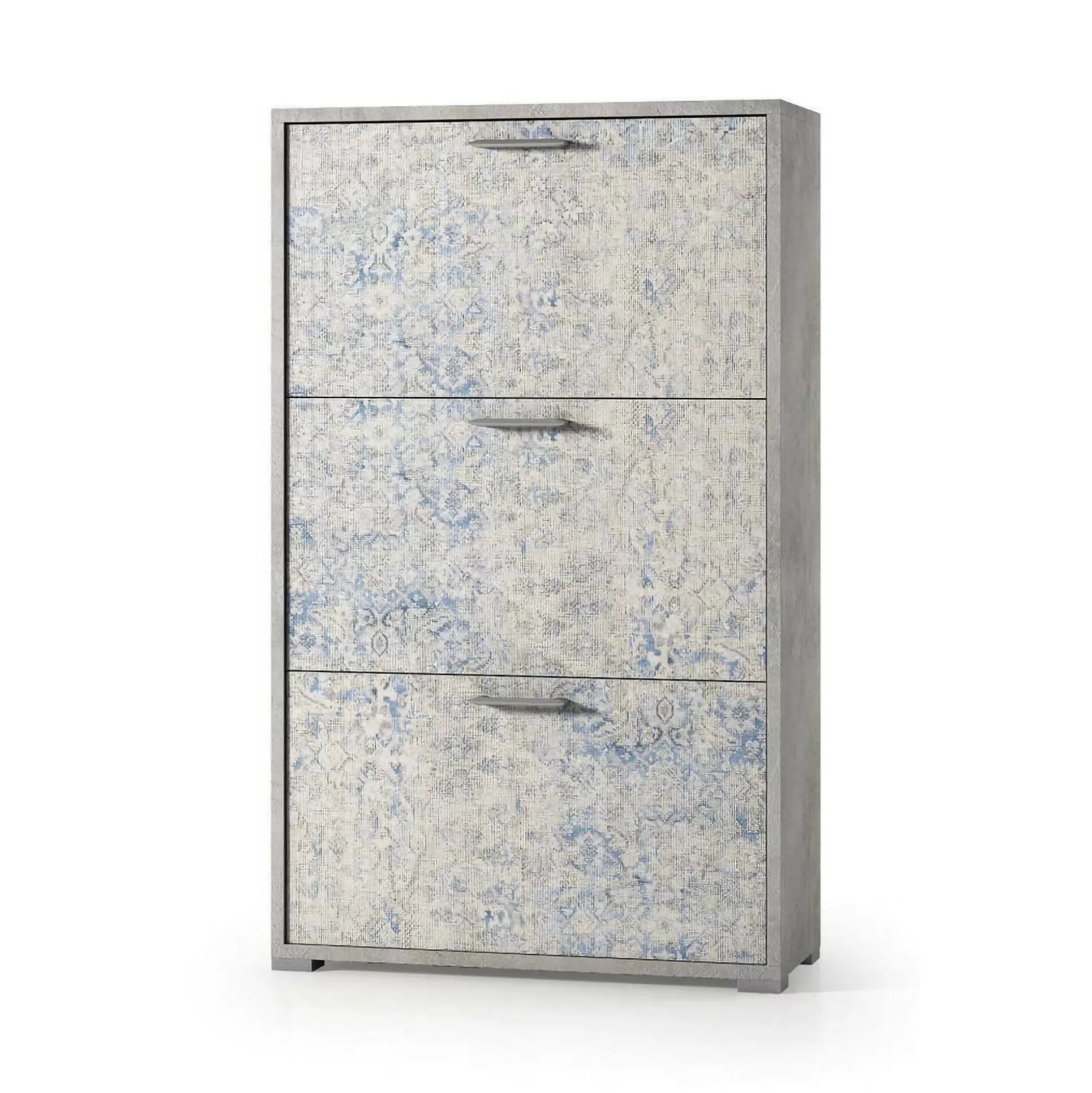 Dmora Scarpiere<Scarpiera Axinite, 67x28h112 cm, Cemento e Azzurro