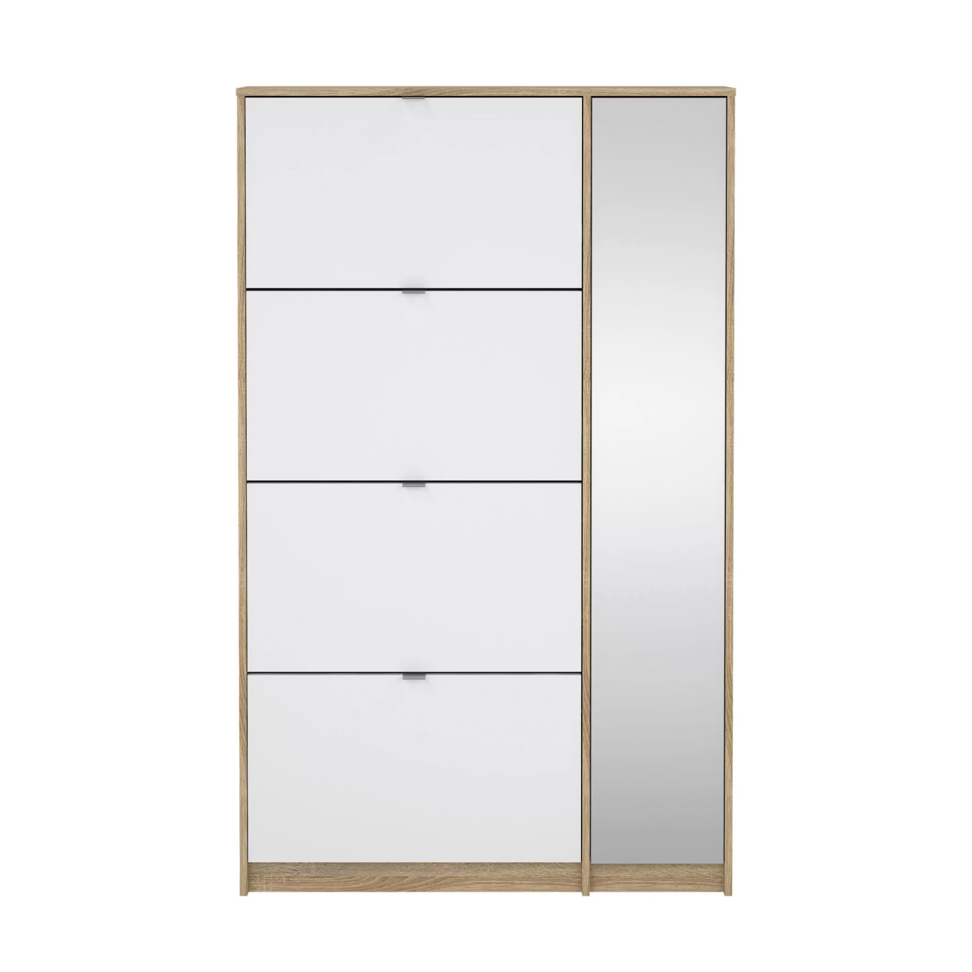Dmora Scarpiere<Scarpiera Brie, Mobile portascarpe, Armadio da ingresso multiuso, Mobiletto per calzature, 99x24 h162 cm, Quercia e Bianco